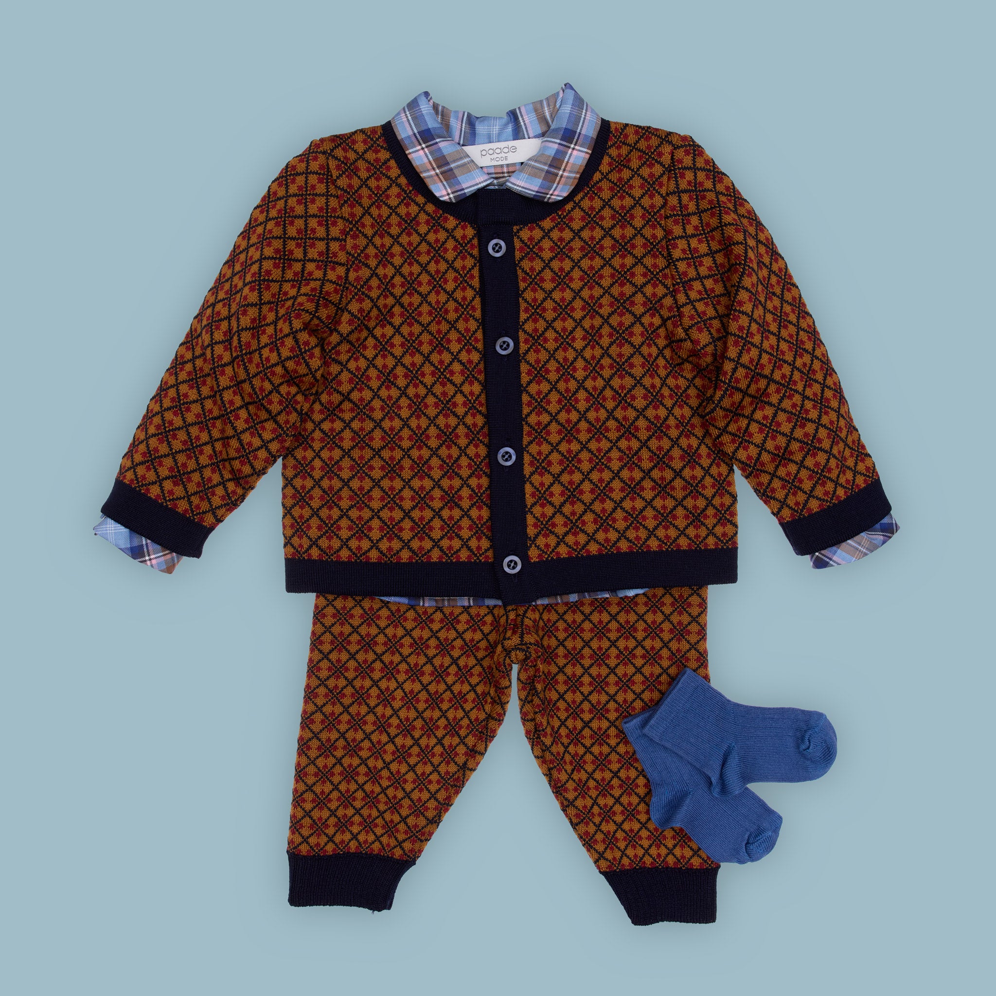 Morgan Merino Wool Baby Cardigan, Caramel