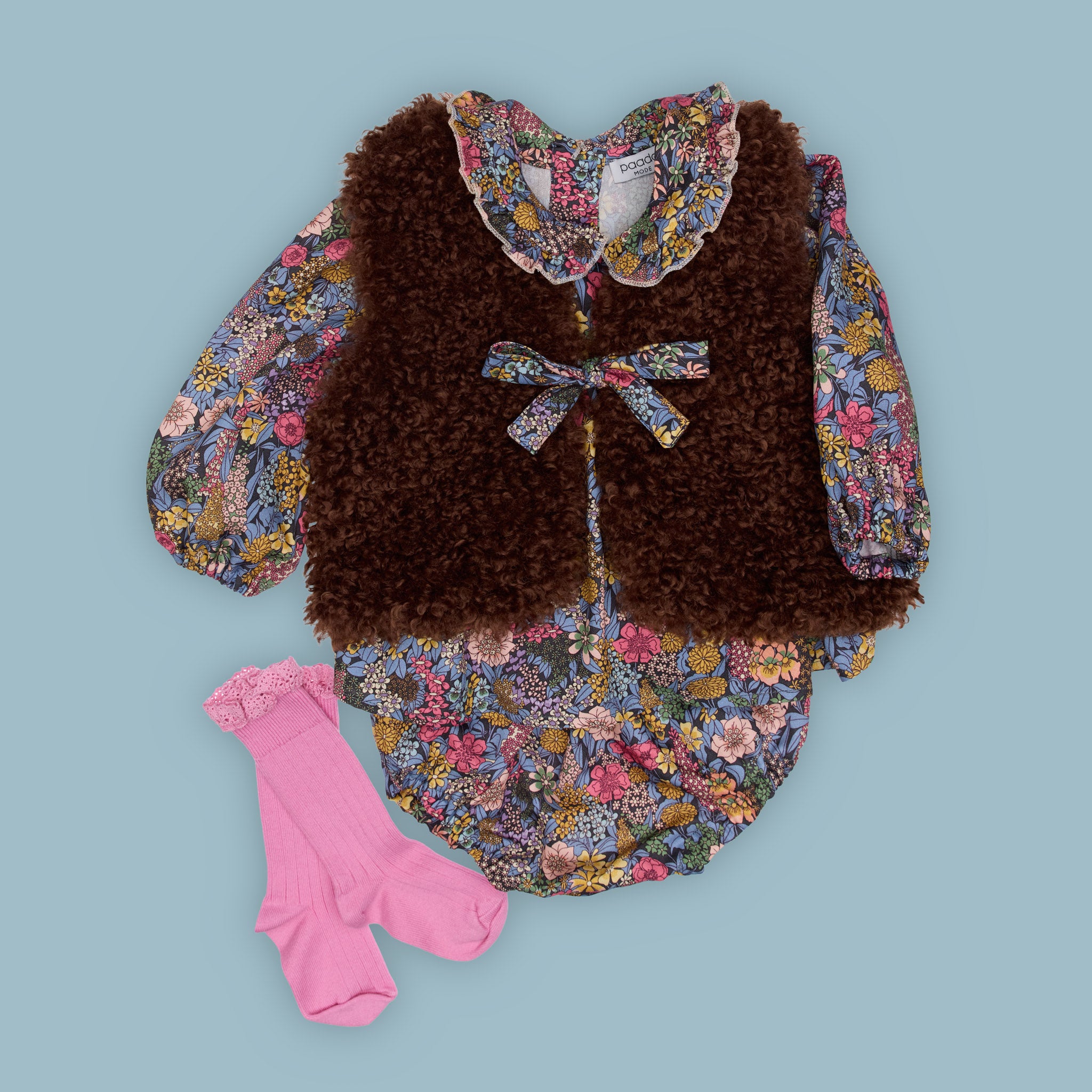 Pooh Faux Fur Baby Vest, Brown