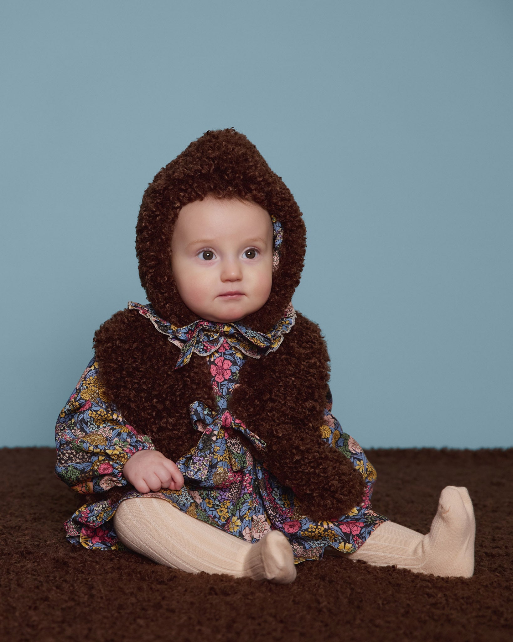Pooh Faux Fur Baby Hat, Brown