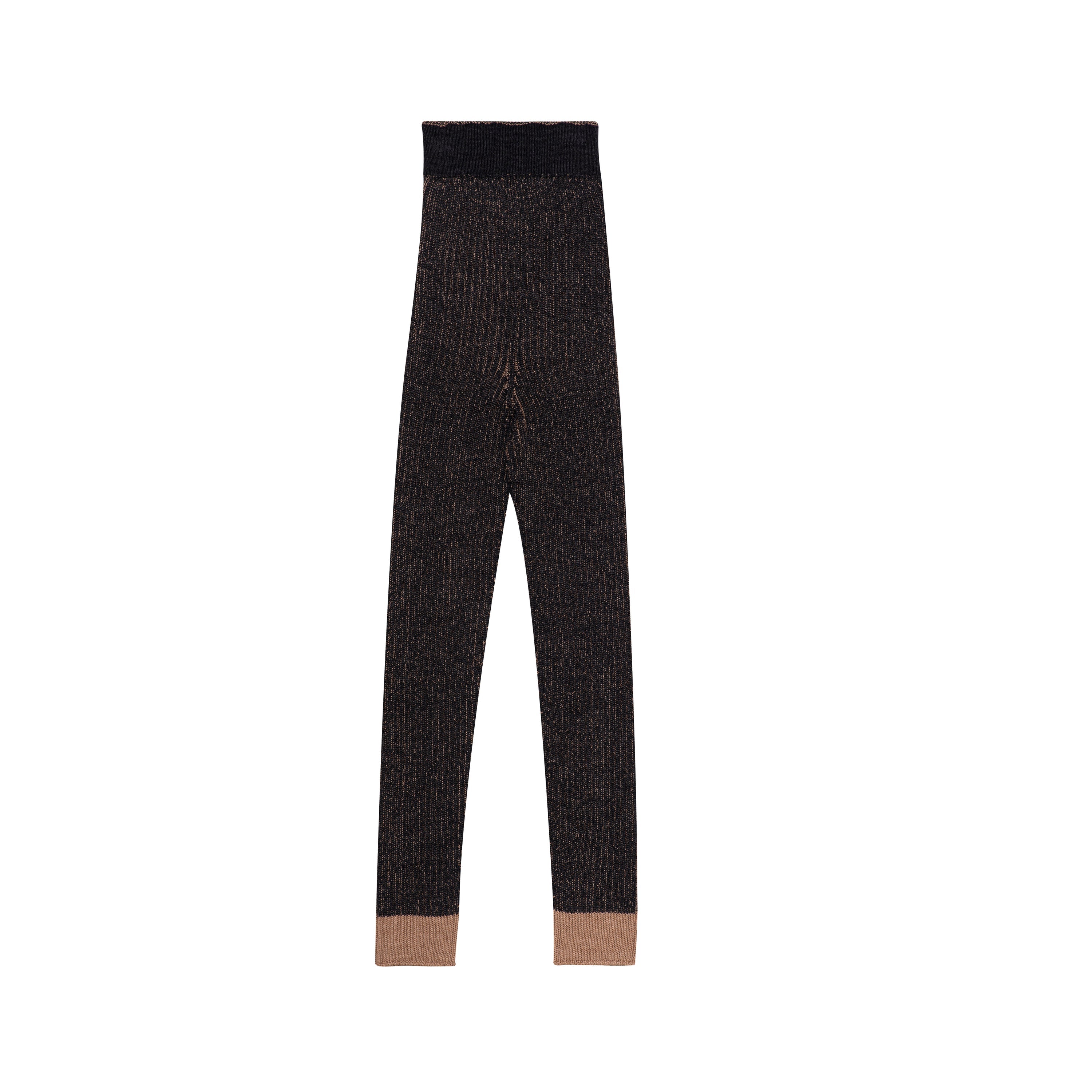 Wool Seamless Knit Leggings Black