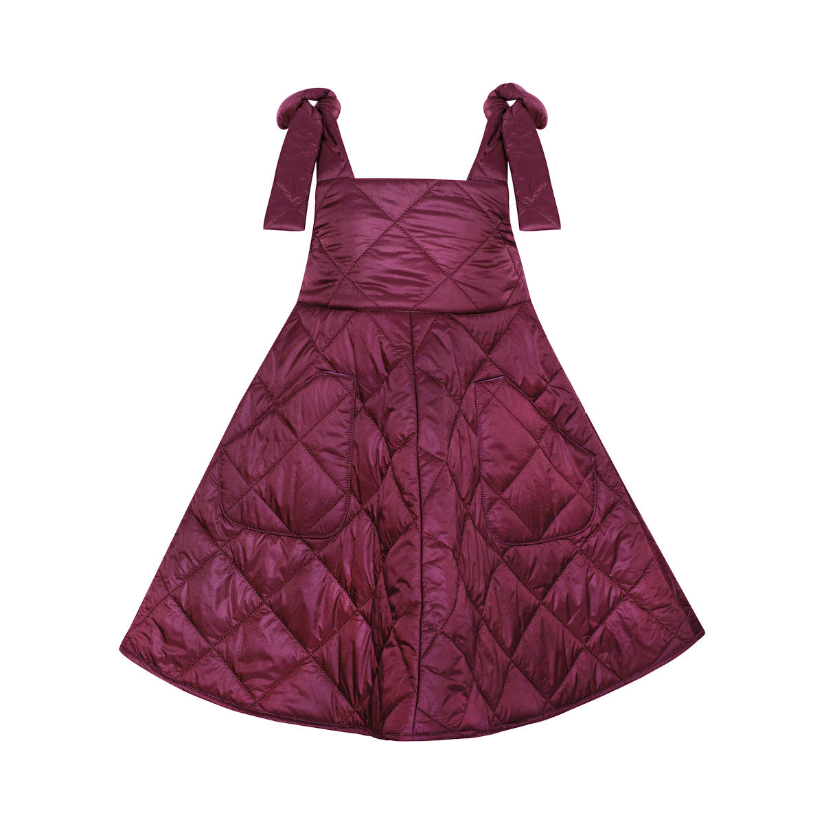 Puffer Pinafore Dress Nico, Aubergine