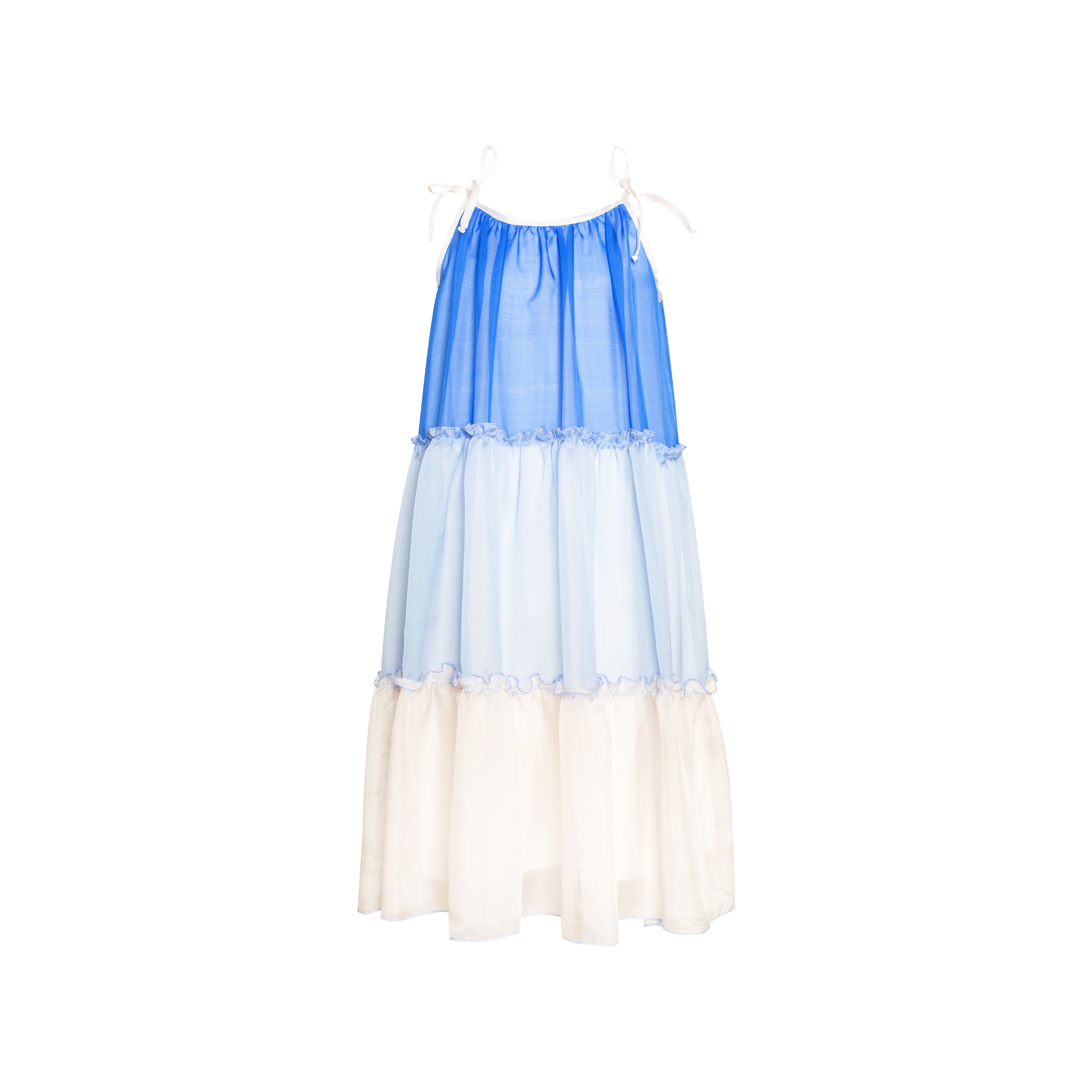 Silk Dress with Strings Dream, Blue