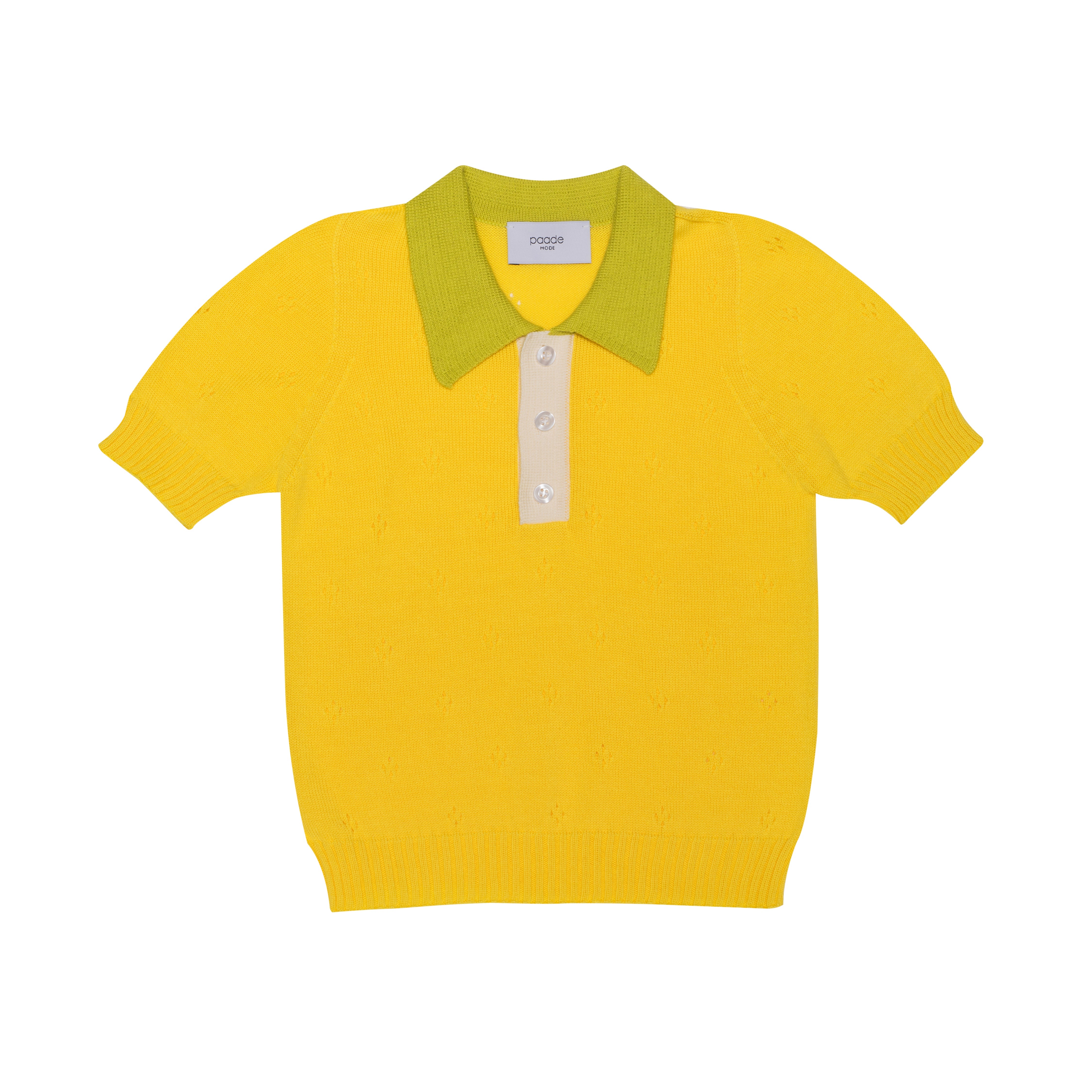 Seamless Knit Polo Shirt Lemonade, Yellow