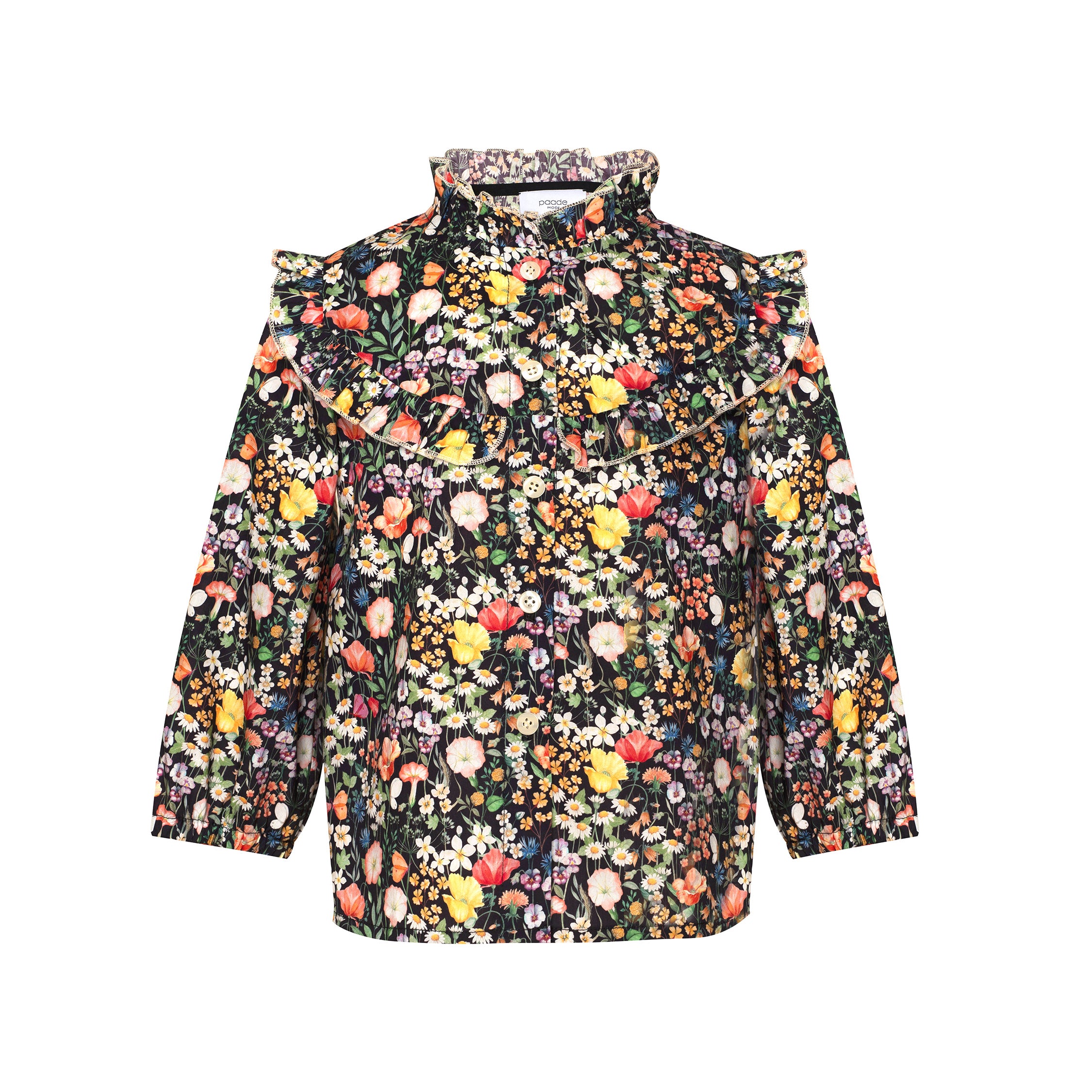 Cotton Blouse Wildflower, Black