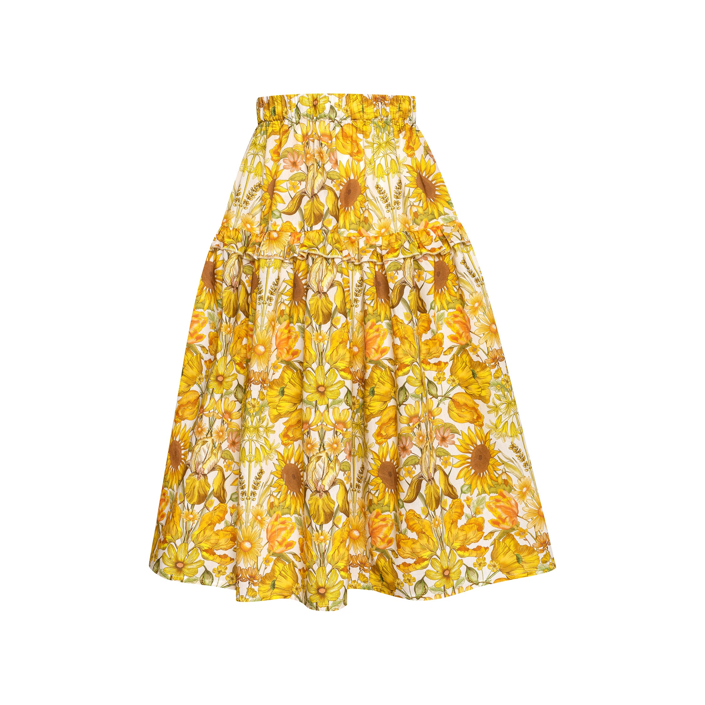 Cotton Long Skirt Sunflower, Yellow