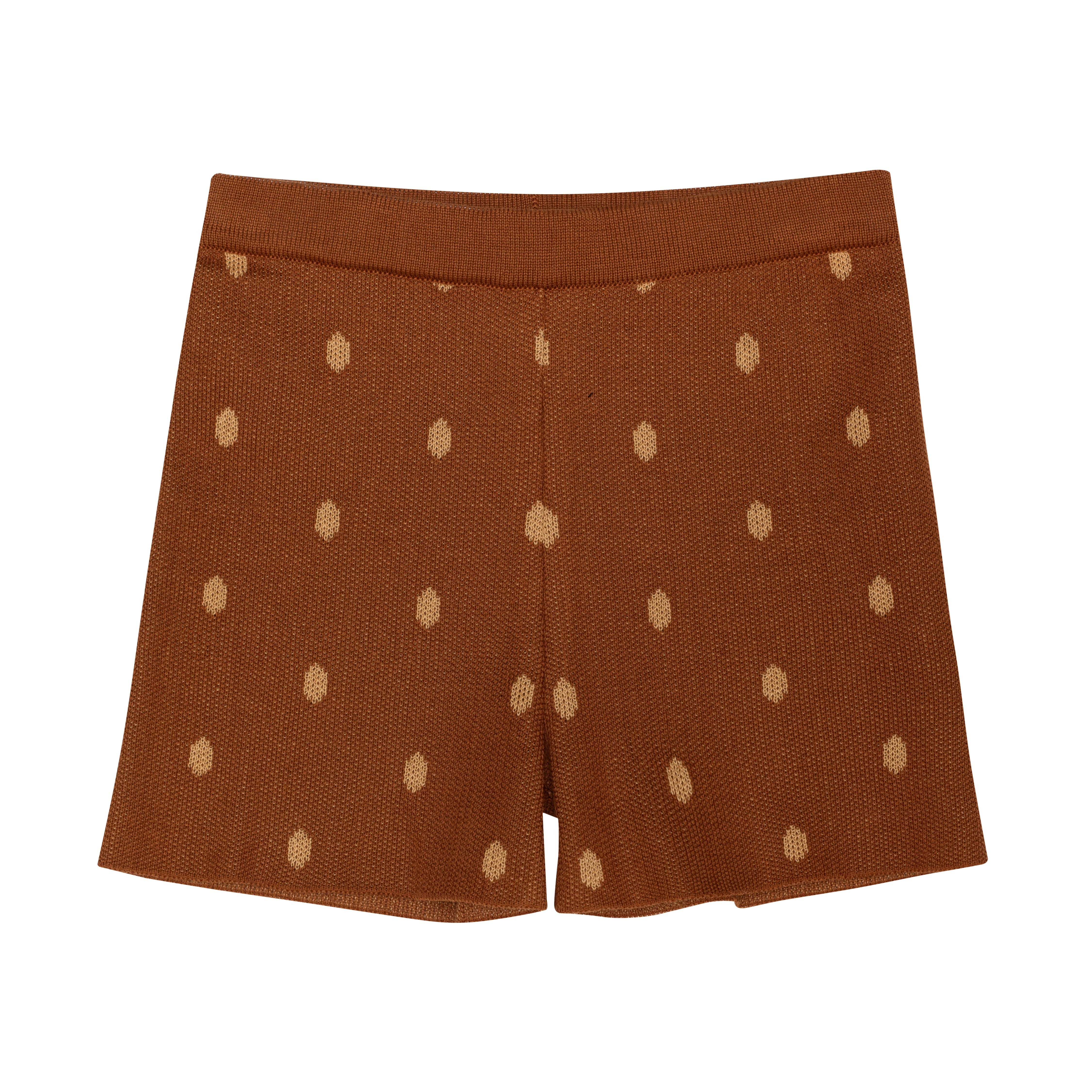 Knit Cotton Shorts Berry, Brown