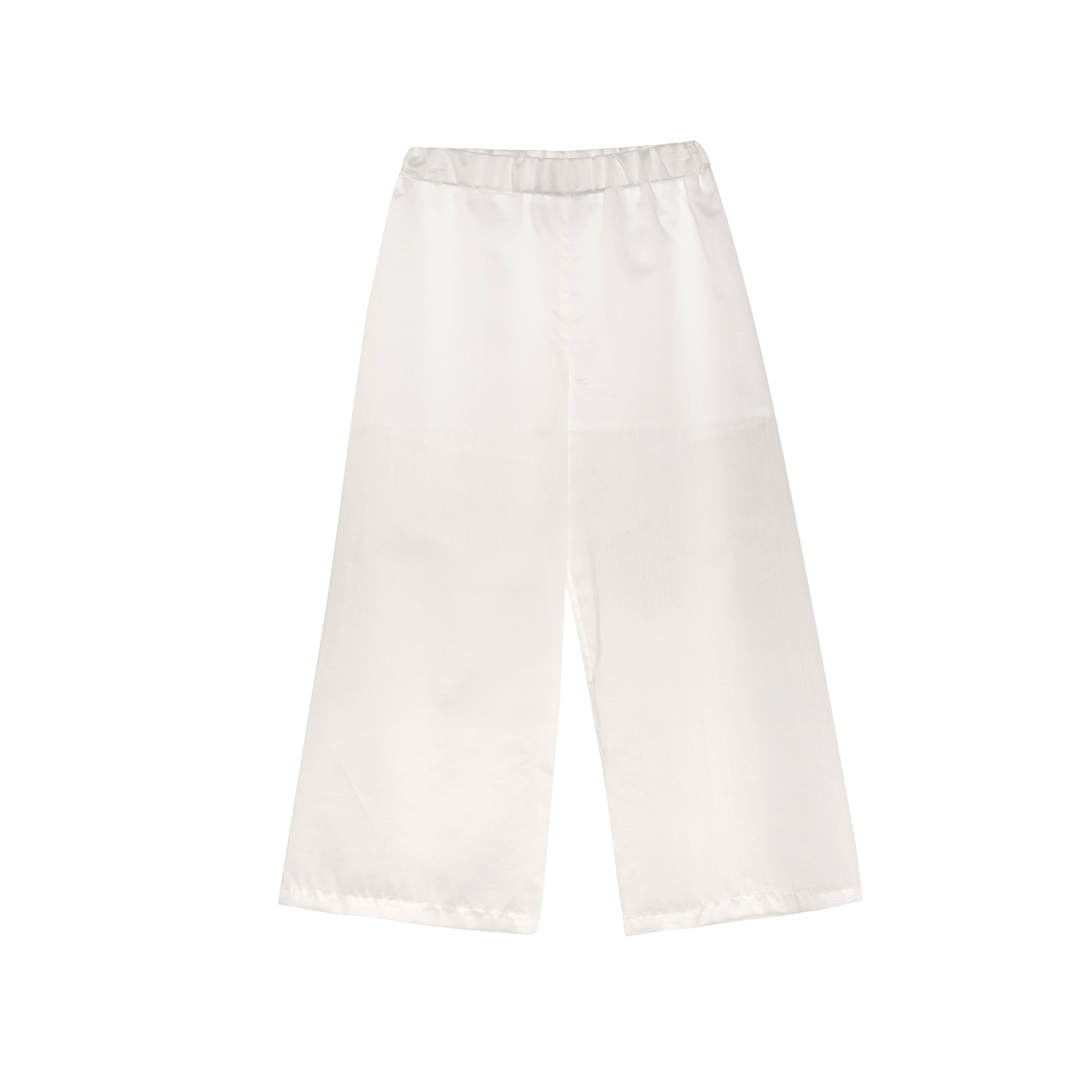 Chiffon Wide Trousers Cheer, White