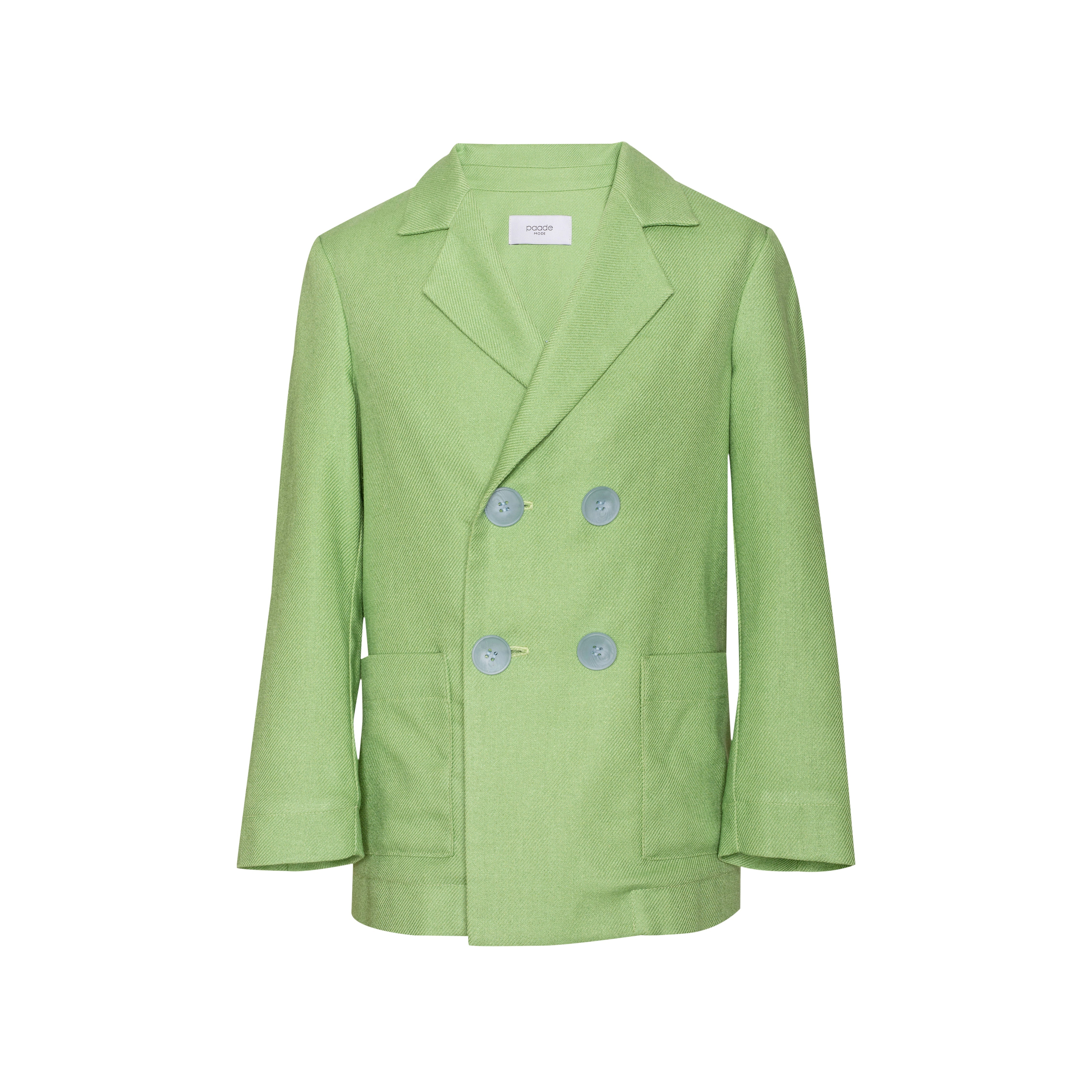 Linen-blend Double Breasted Jacket Sunlit, Green