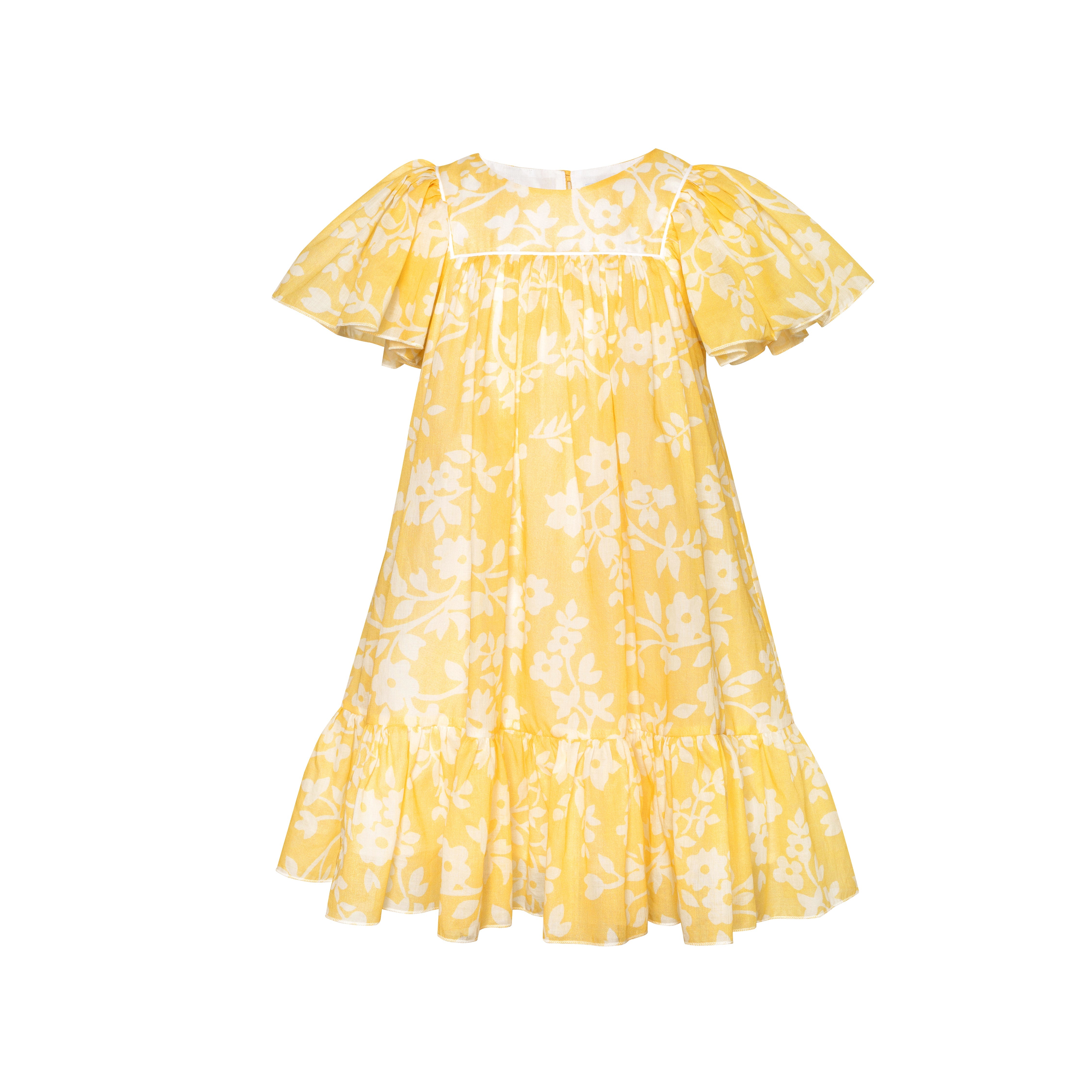 Cotton Chiffon Dress Mimi, Yellow