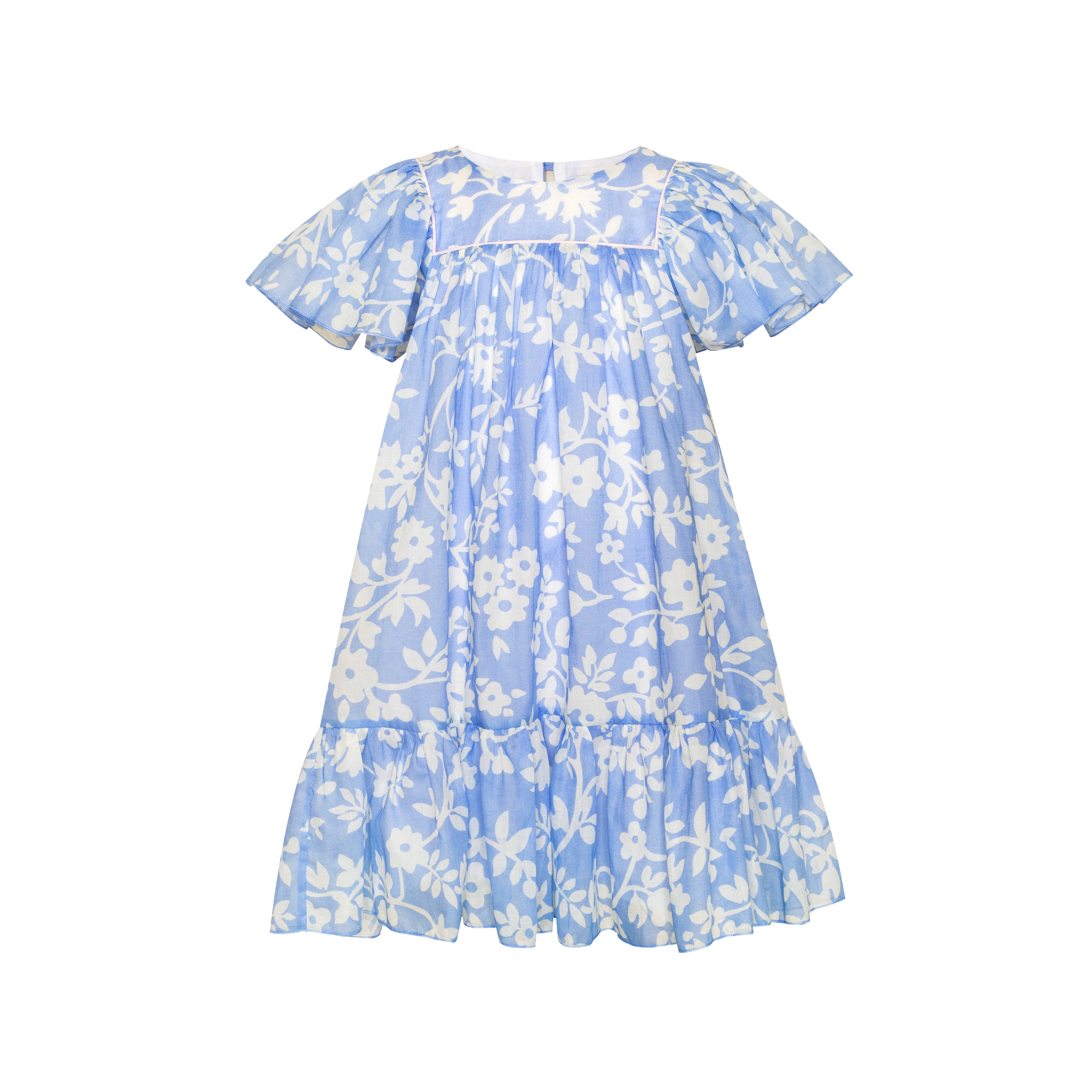 Cotton Chiffon Dress Mimi, Blue