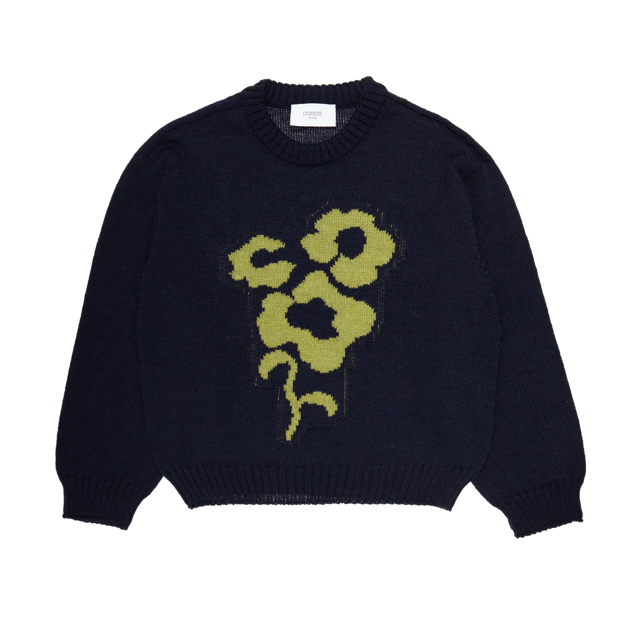 Wool Sweater Flower Tempo, Dark Blue