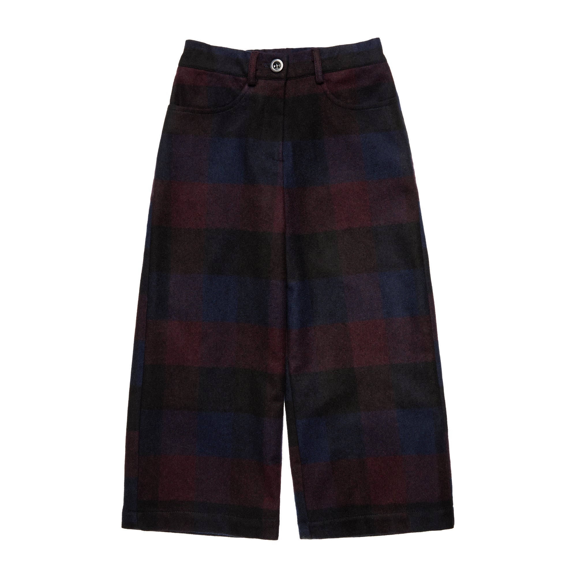 Wool Wide Leg Trousers Gia, Aubergine