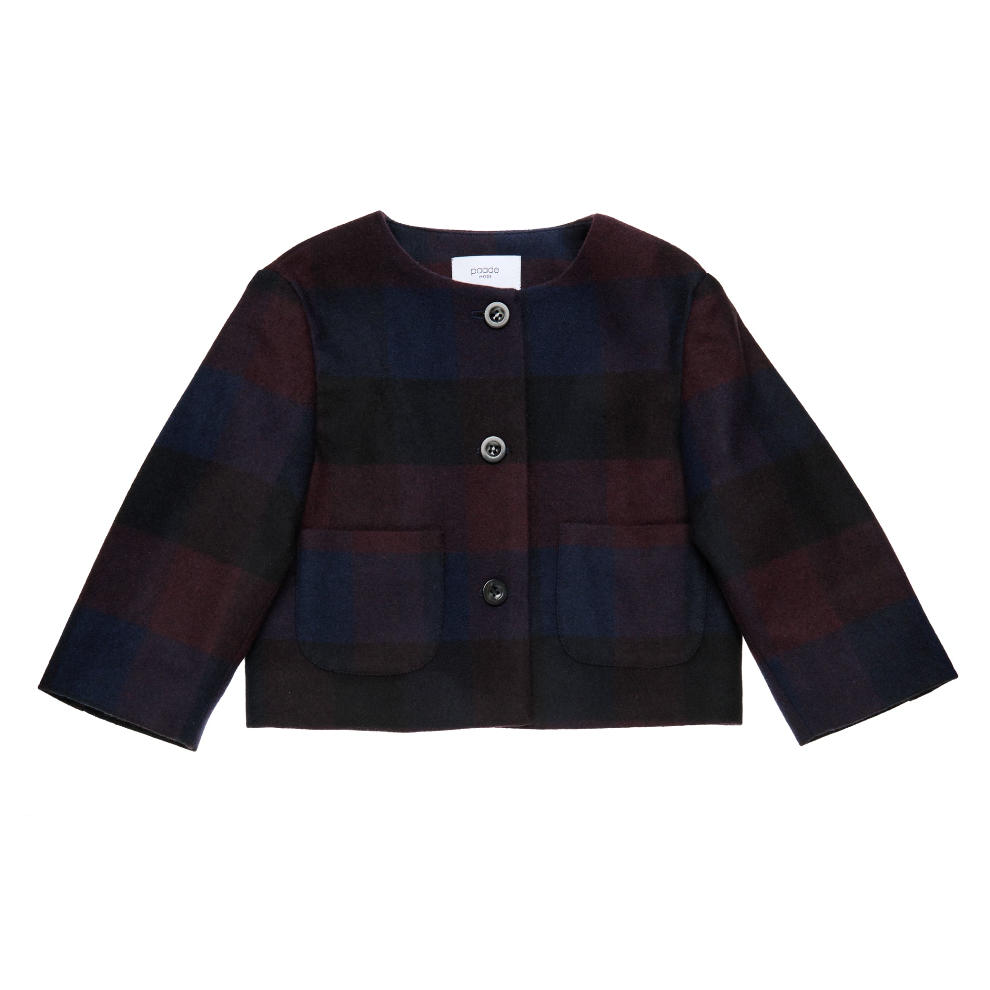 Wool Crop Jacket Gia, Aubergine