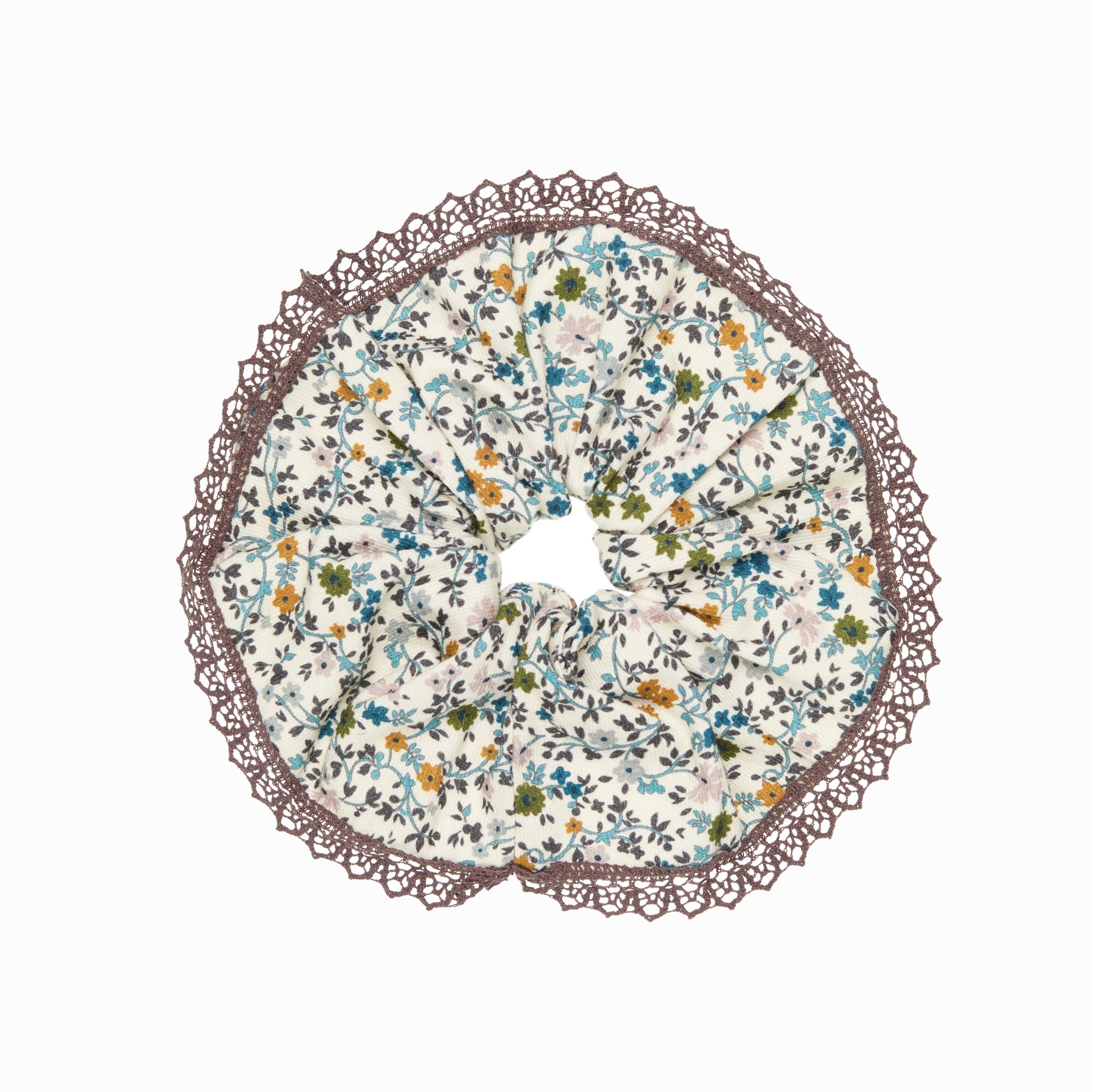 Cotton Scrunchy Fiorella, White
