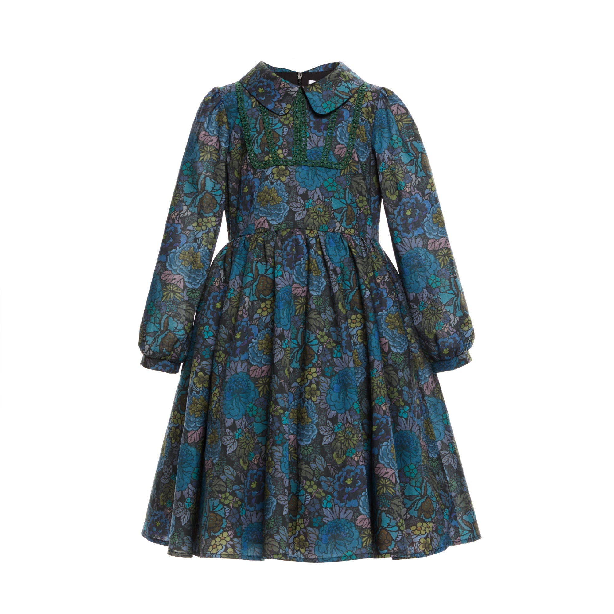 Cotton Peter Pan Collar Dress Beatrice, Blue