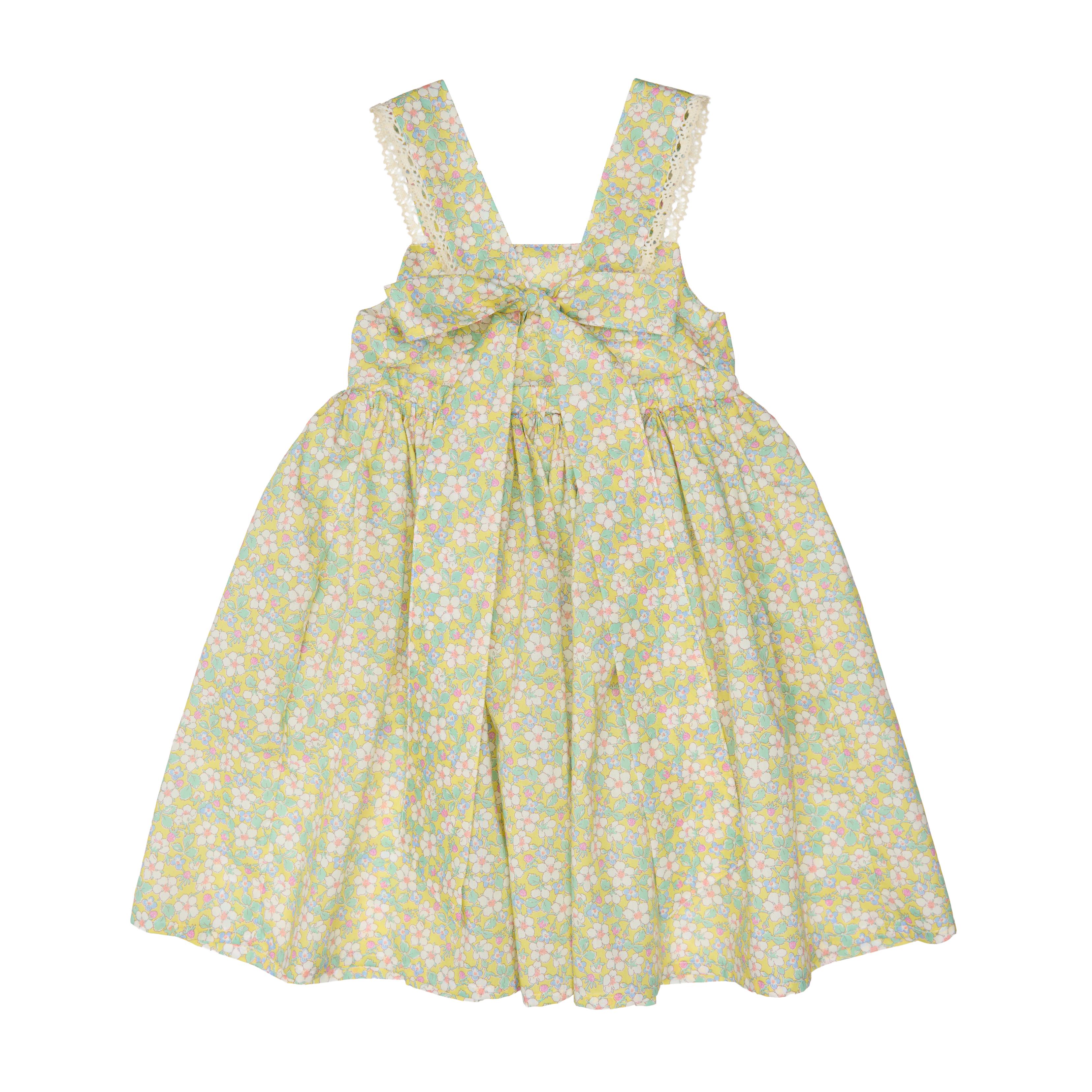 Thursday Cotton Dress With Ties, Floral Yellow
