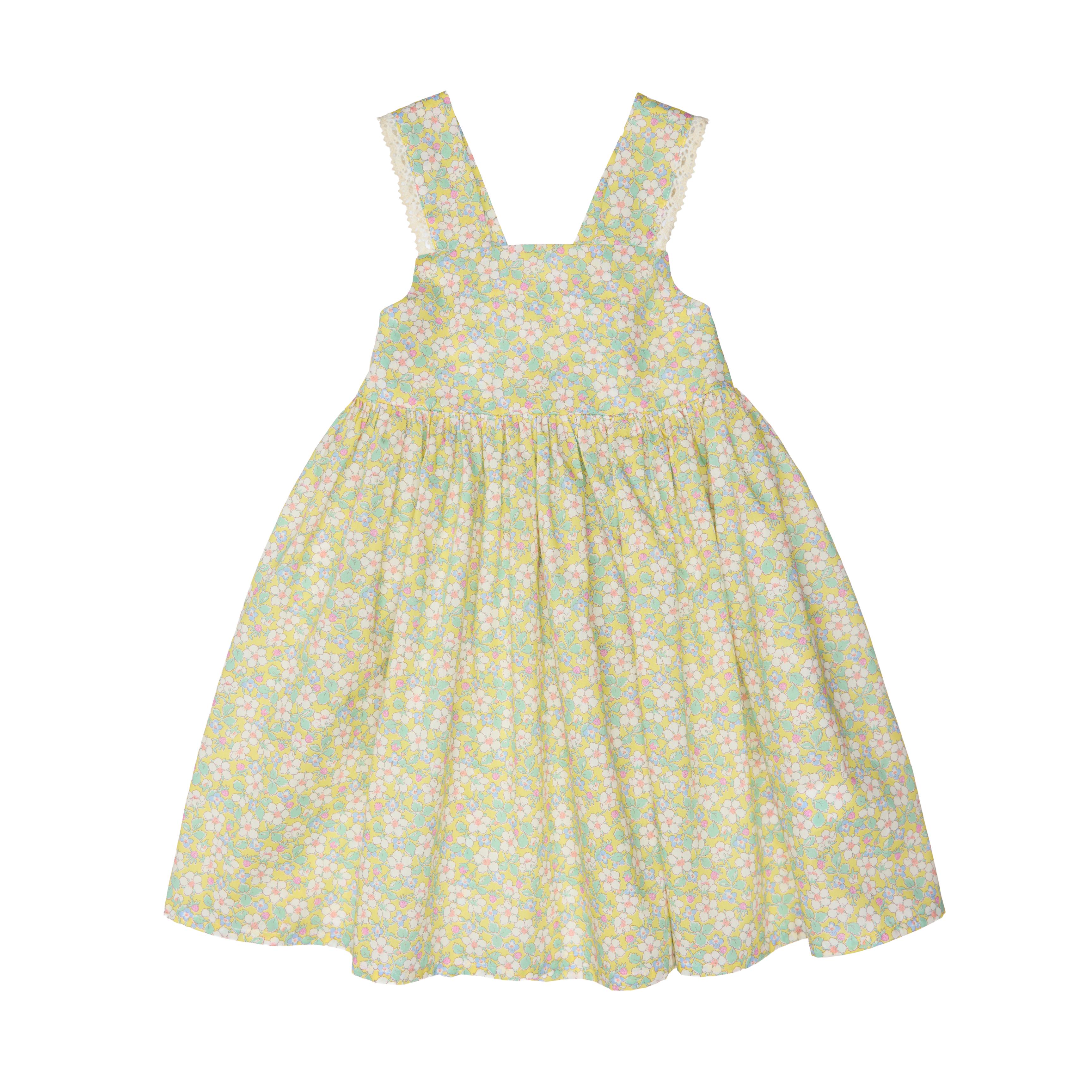Thursday Cotton Dress With Ties, Floral Yellow