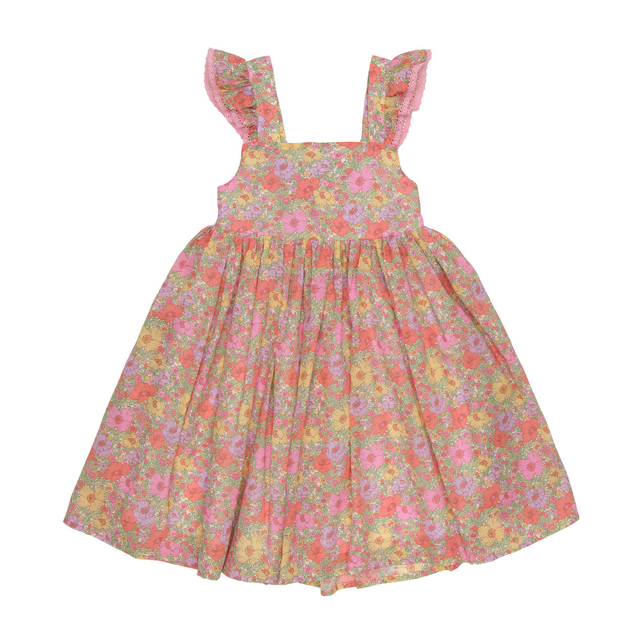 Eloise Dress with Ties Cotton, Multicolor