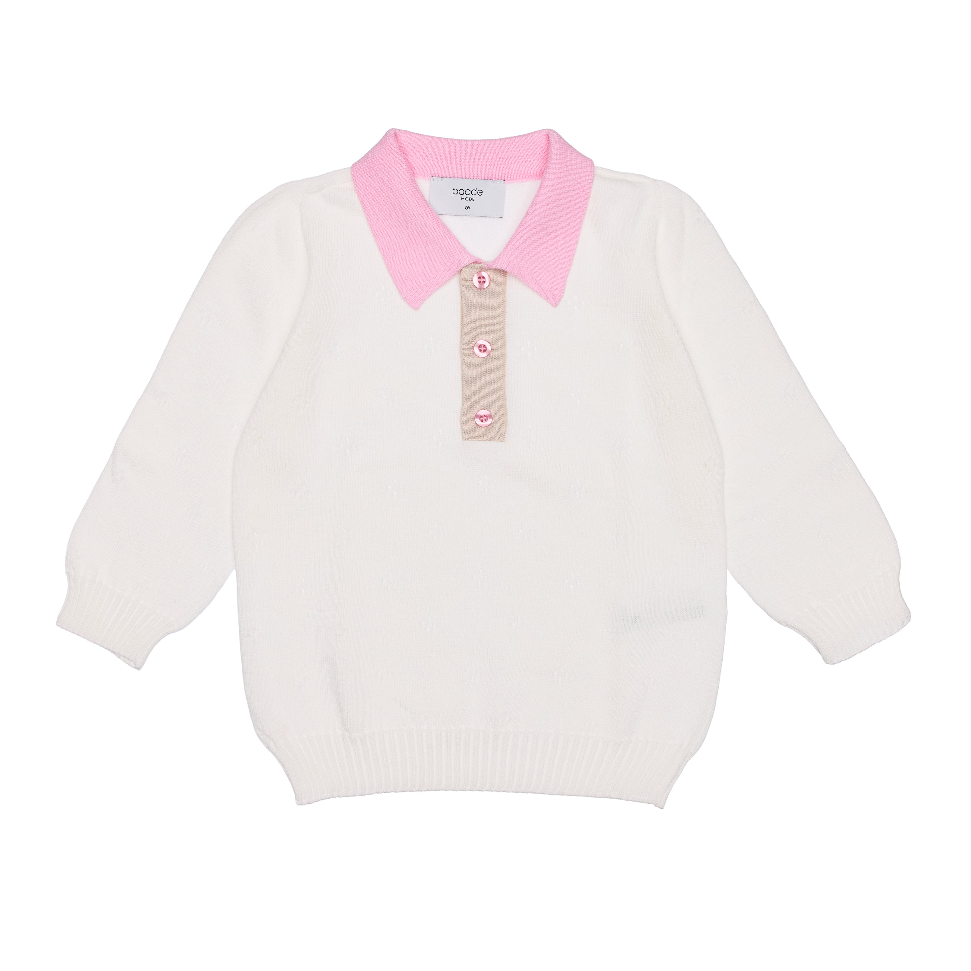 Kai Polo Shirt Longer Sleeves Cotton, White