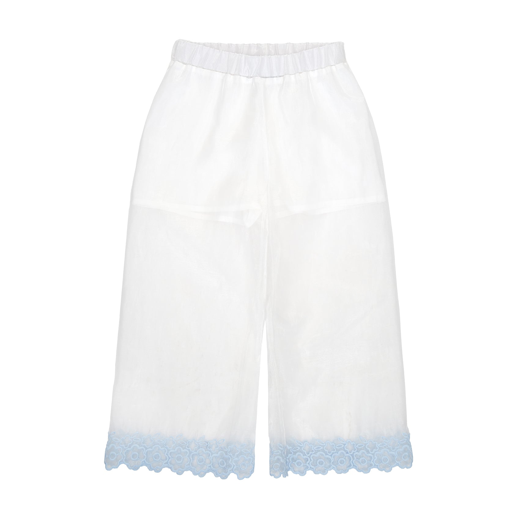 Stella Wide Leg Trousers Chiffon, White
