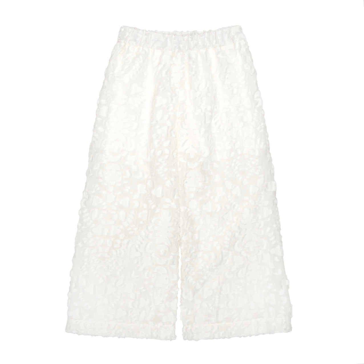 Clara Wide Leg Trousers Chiffon, White