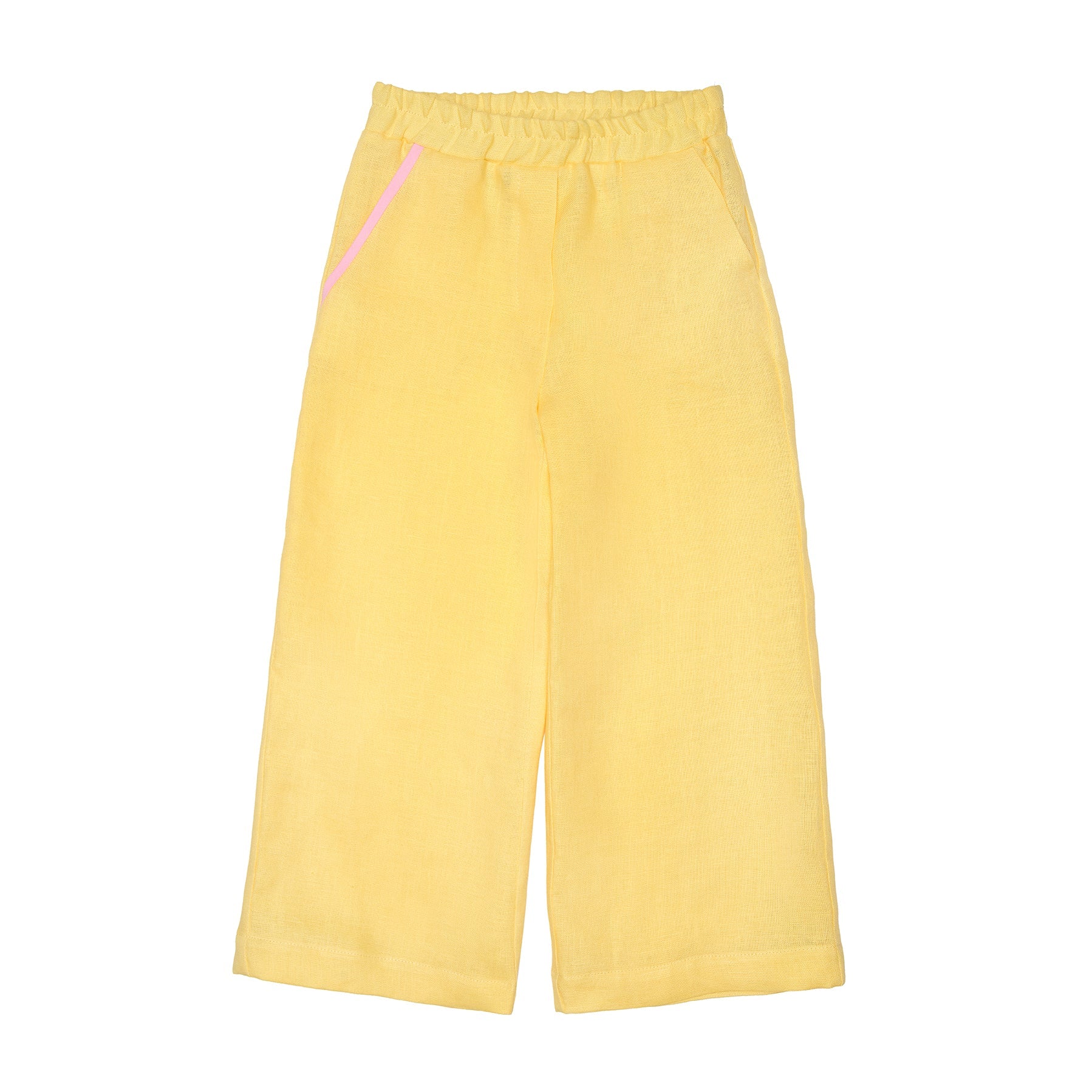 Aria Wide Leg Trousers Linen, Yellow