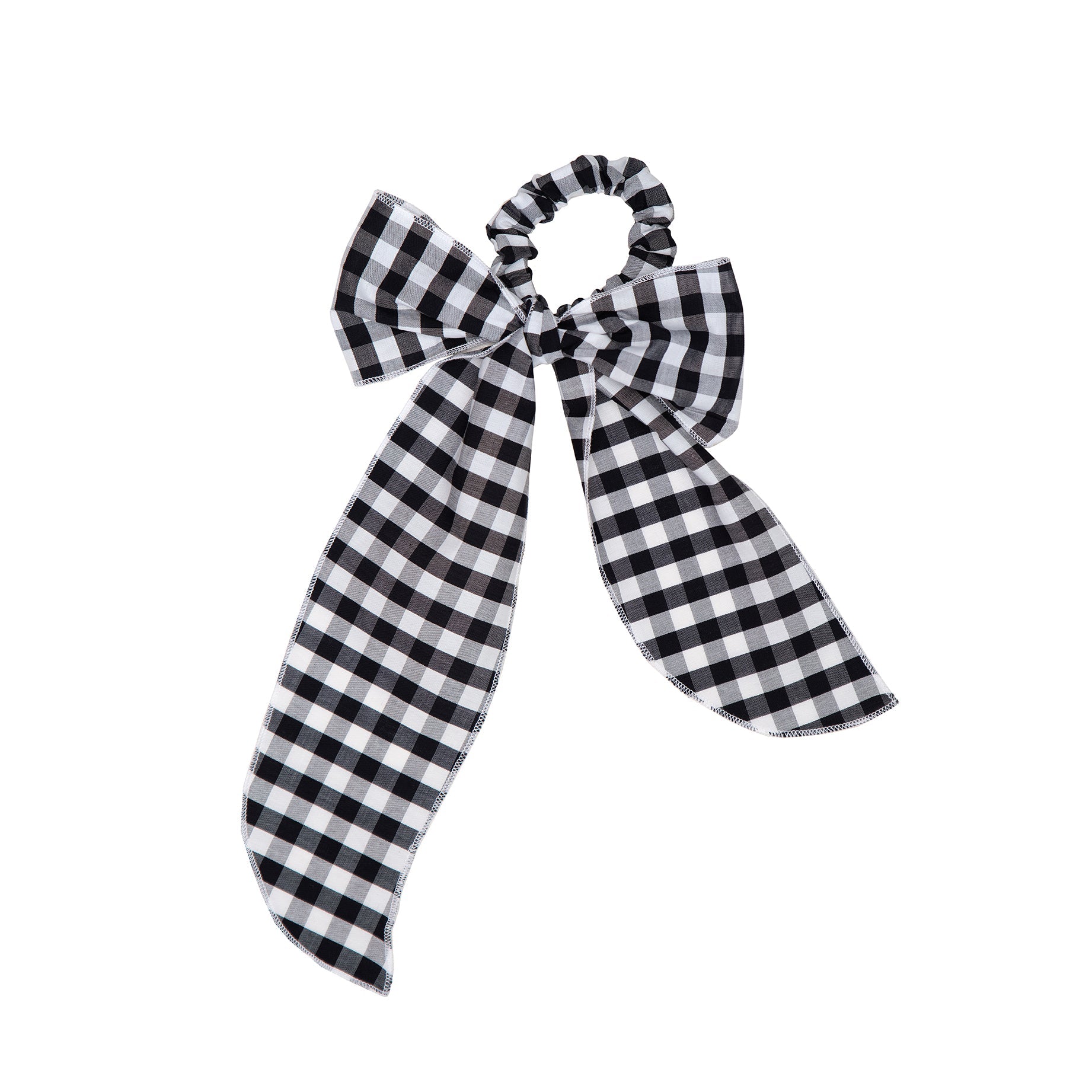 Benji Scrunchie Cotton, Black Checks