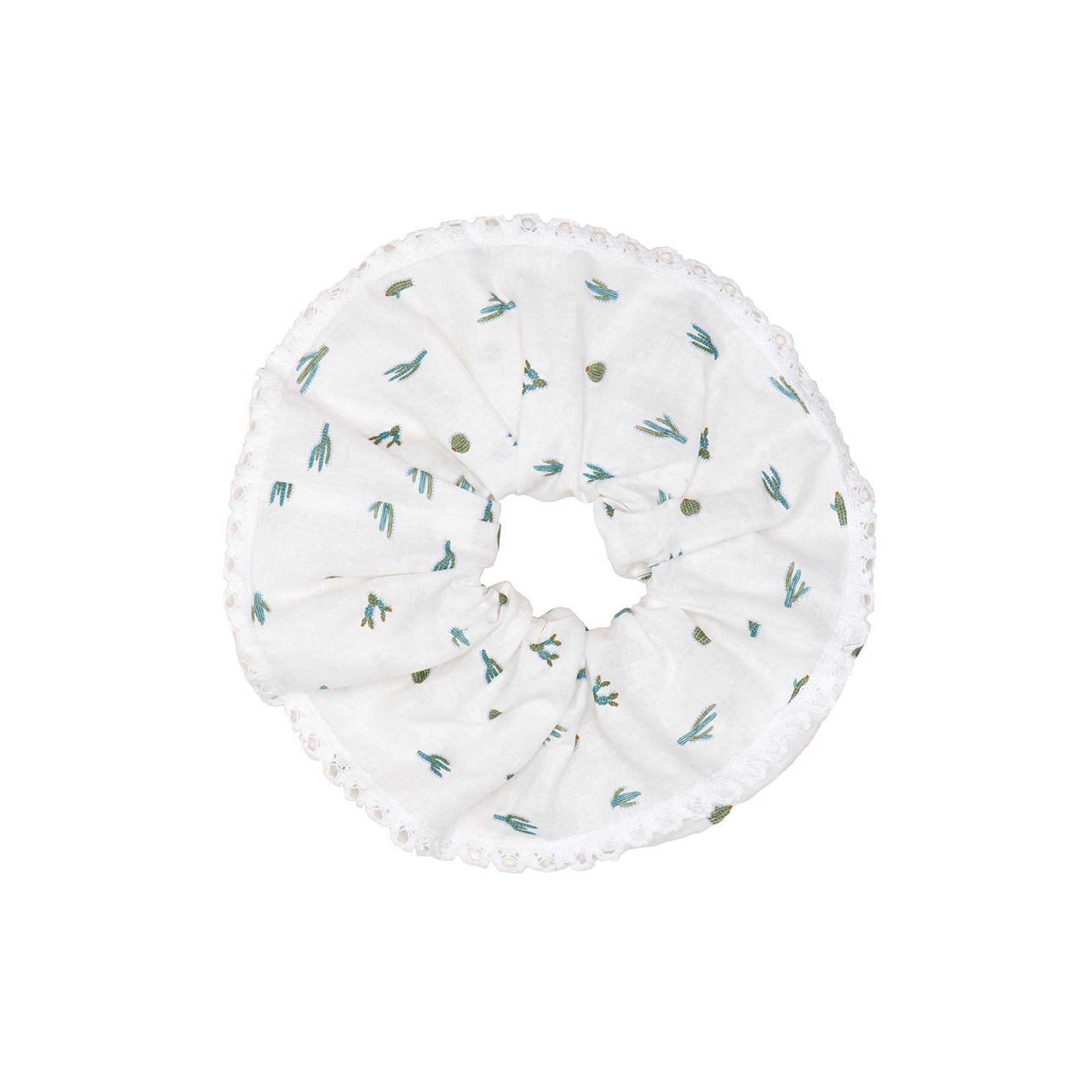 Asher Scrunchie Linen Blend, White