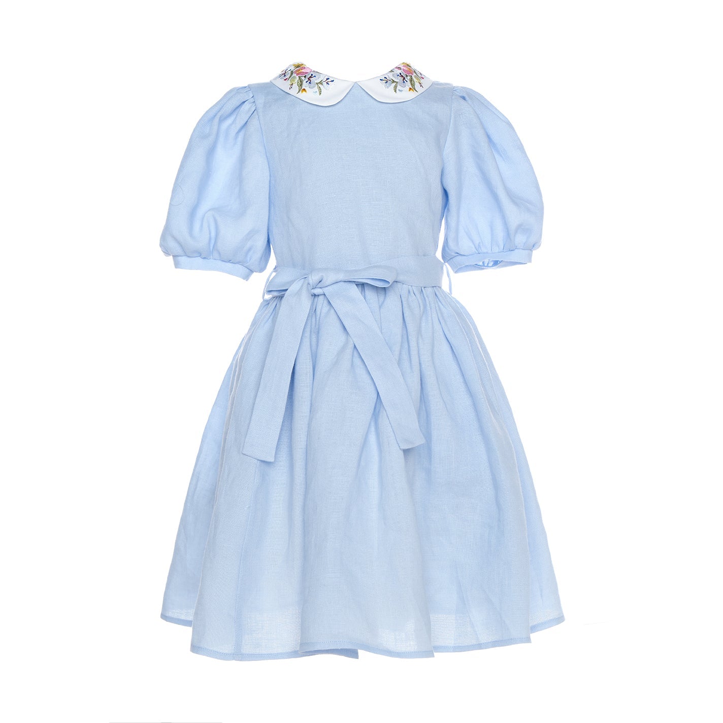 Aria Midi Dress Linen, Blue