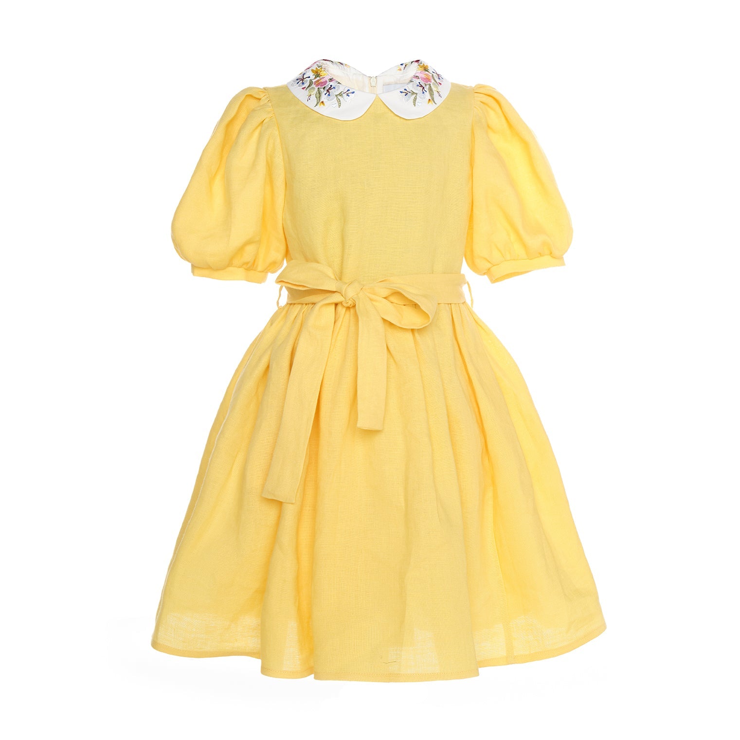 Aria Midi Dress Linen, Yellow