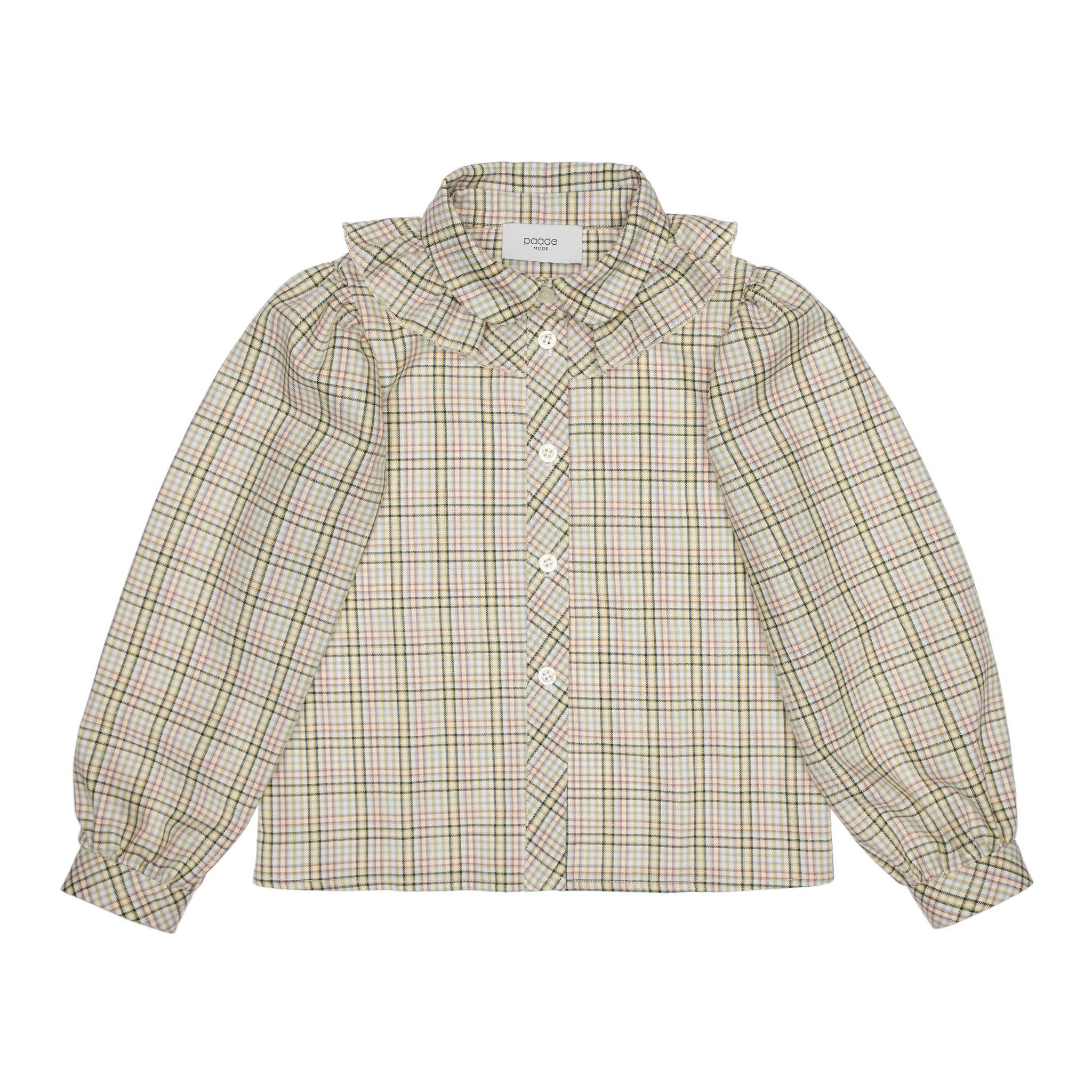 Heather Cotton Blouse with Ruffles, White