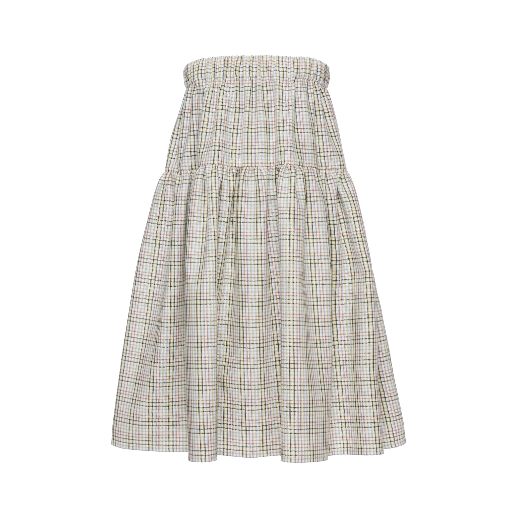 Heather Cotton Long Skirt, White