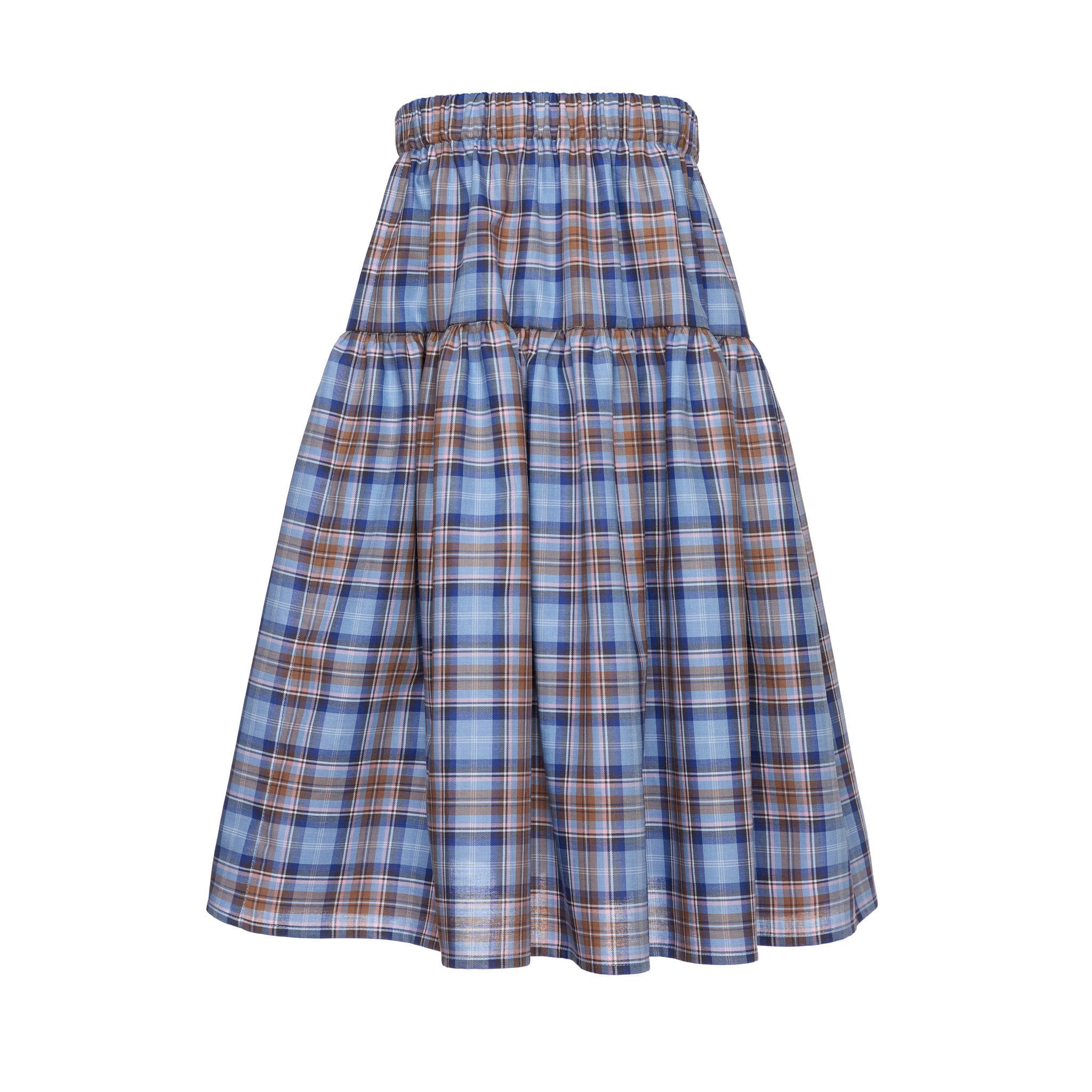 Willow Cotton Long Skirt, Blue