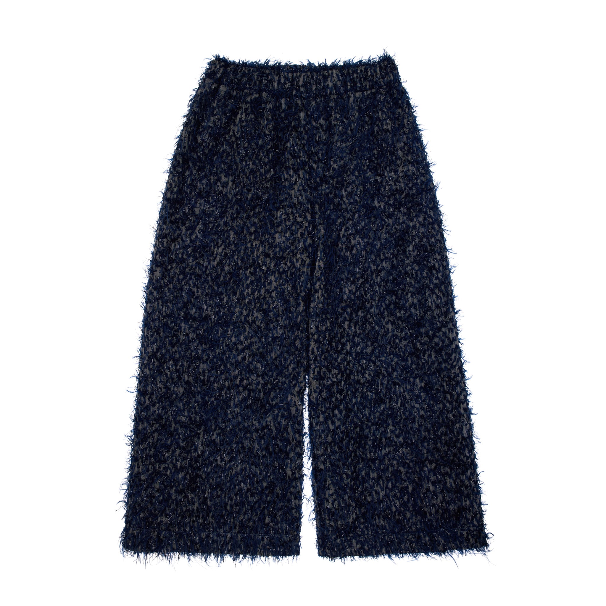 Gemma Fringe Sequin Wide Leg Trousers, Dark Blue