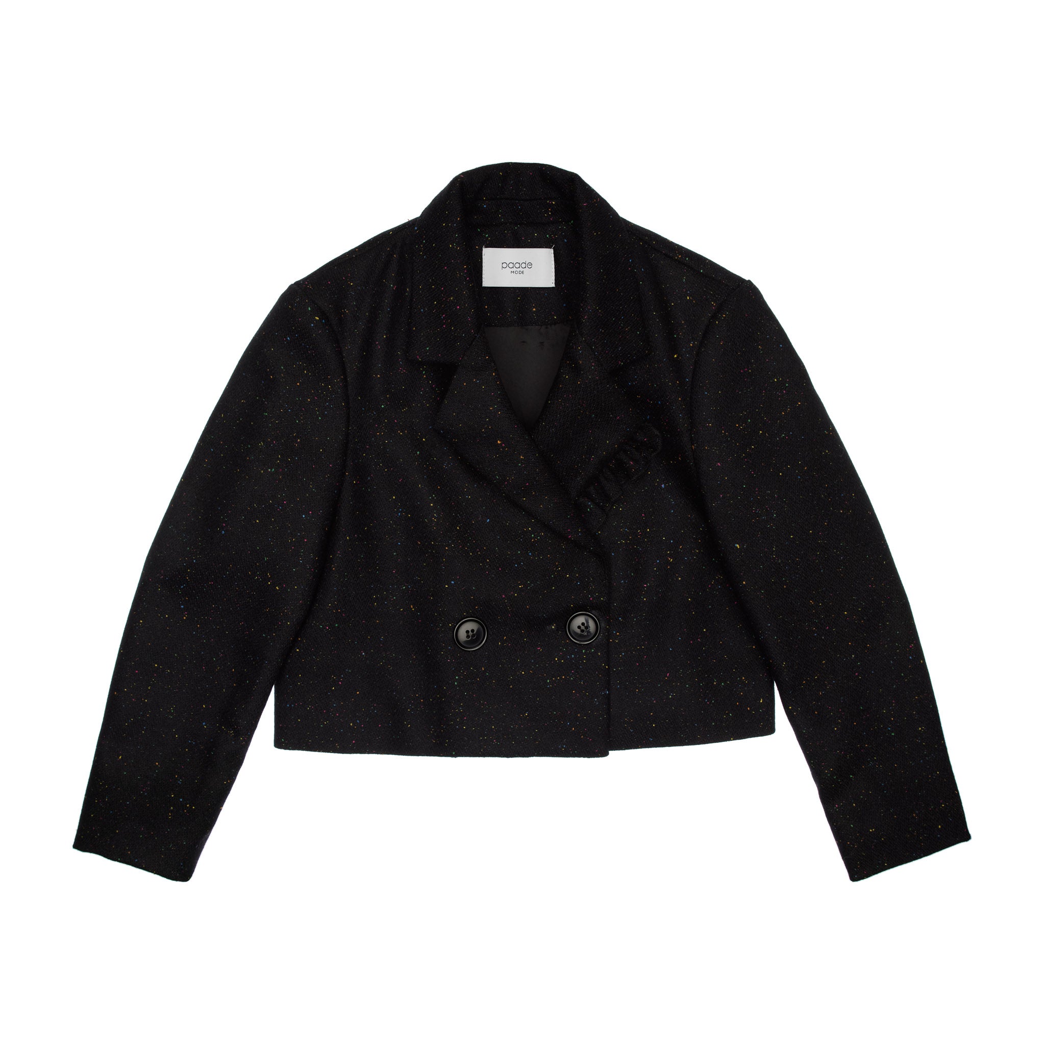 Parker Wool Crop Jacket, Black