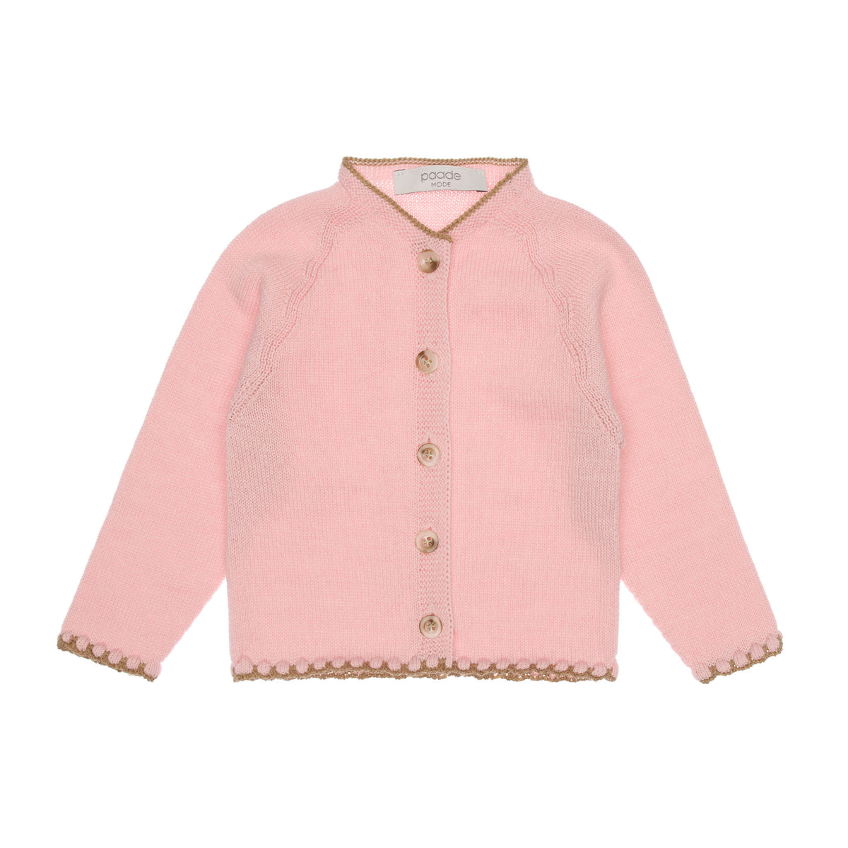 Alex Seamless Merino Wool Baby Cardigan Seamless, Beige