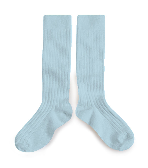 High ribbed socks La Haute, Azure Blue