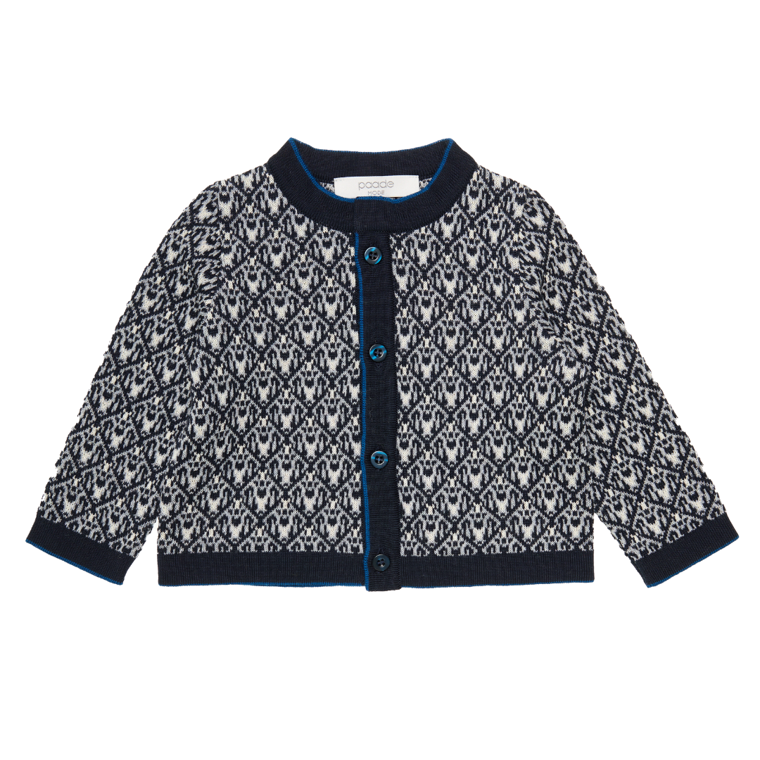 Wool Baby Cardigan Noel, Blue