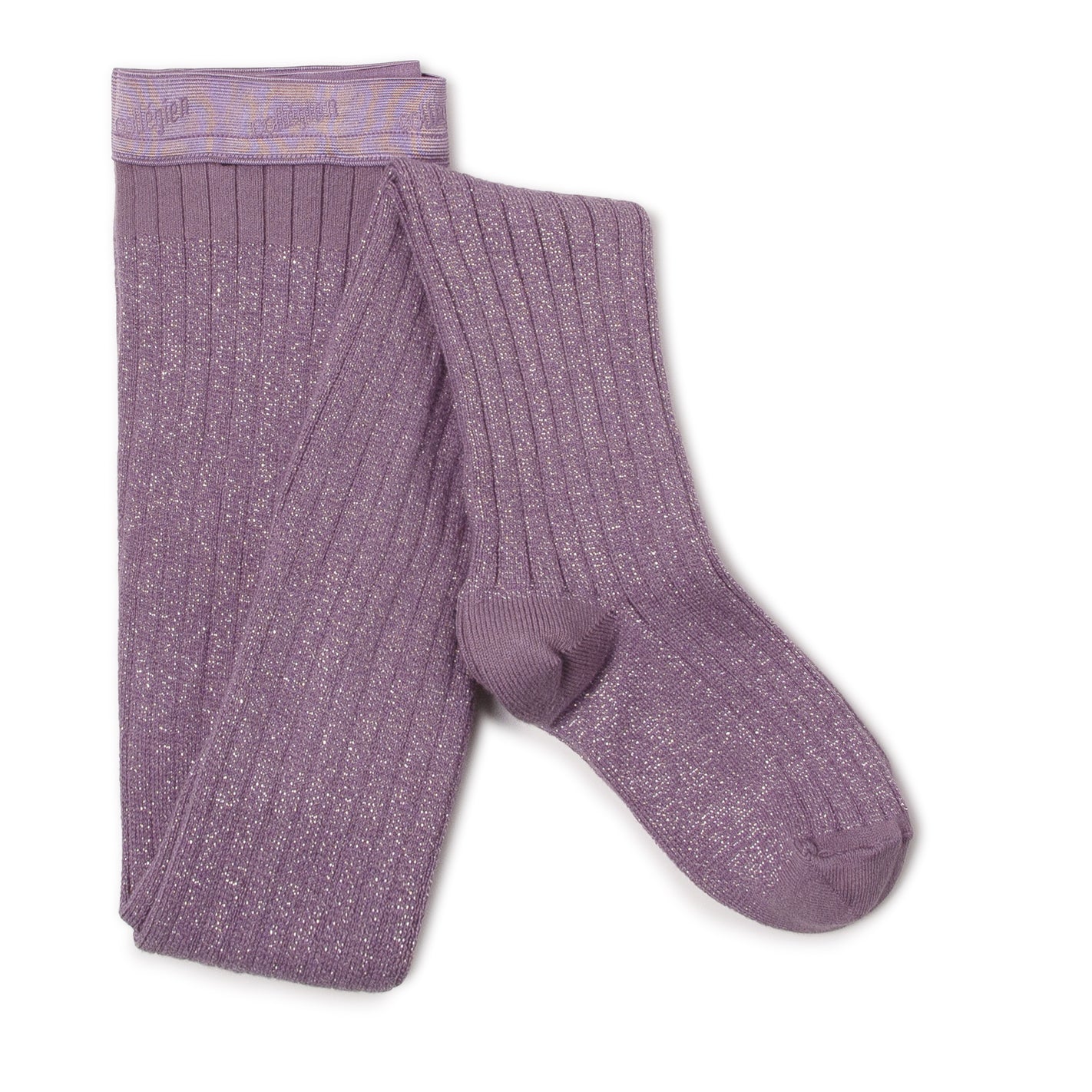 Glitter Ribbed Tights Amelie, Japanese Wisteria