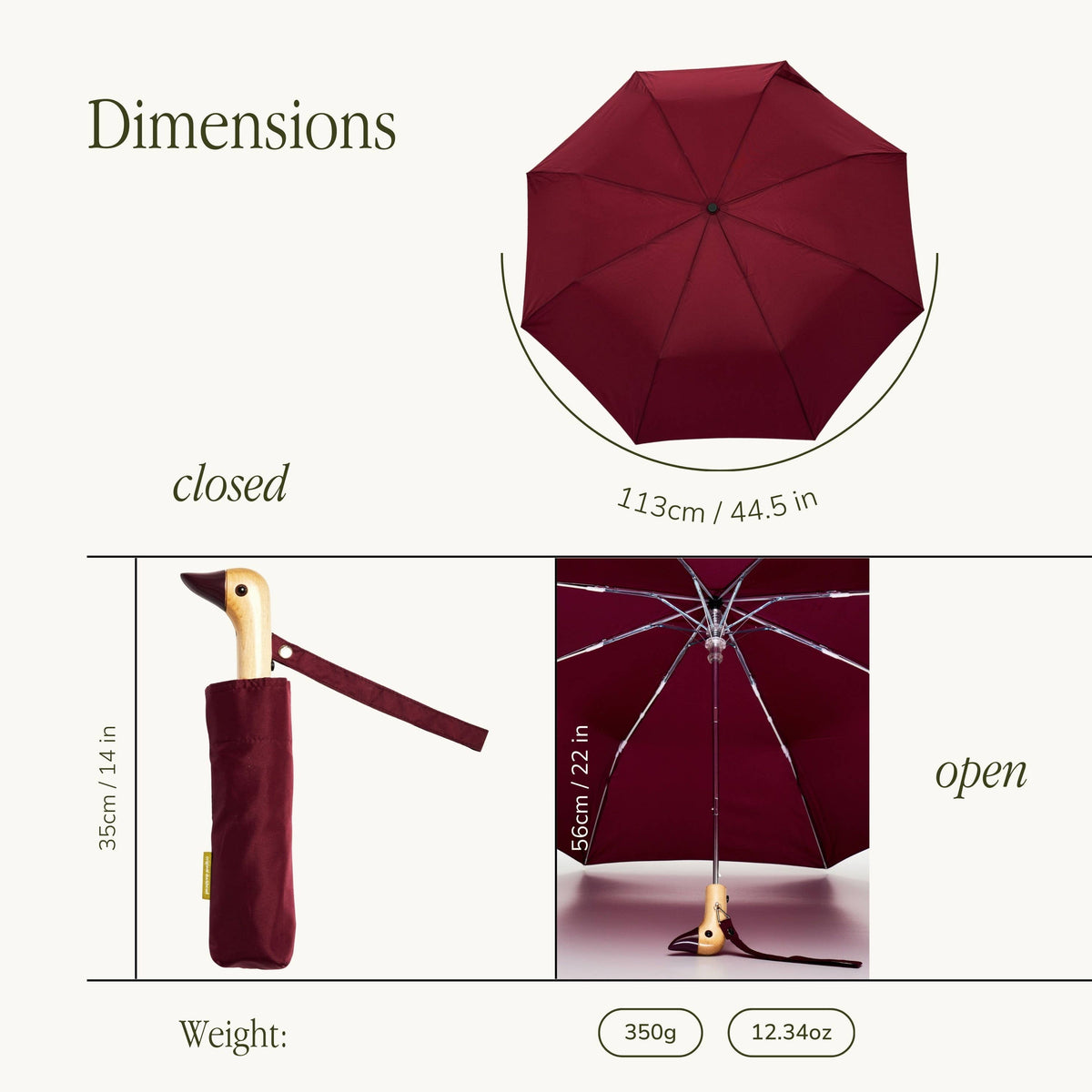 Cherry Eco-Friendly Duckhead Umbrella