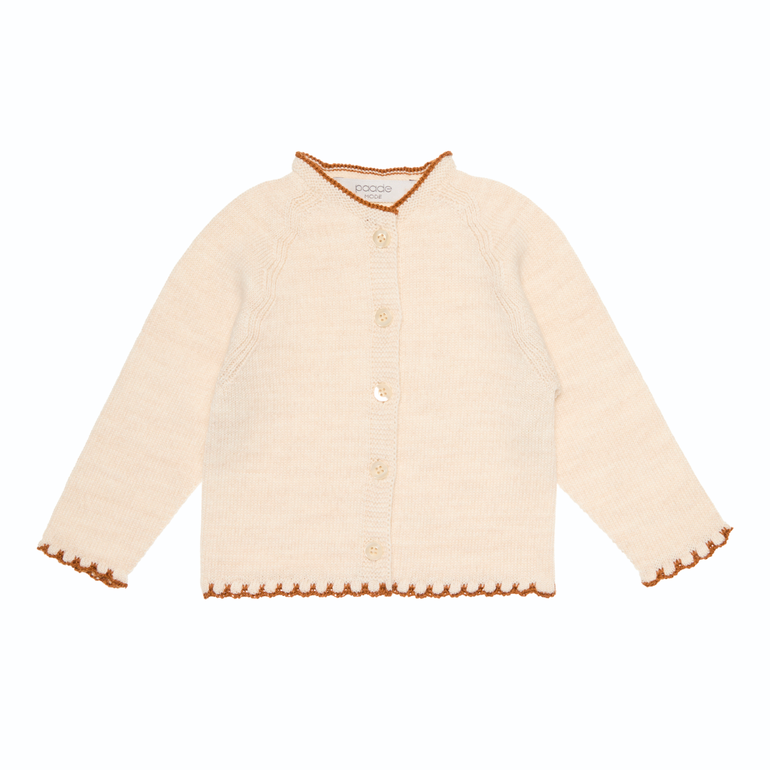 Wool Baby Cardigan Bambi, White