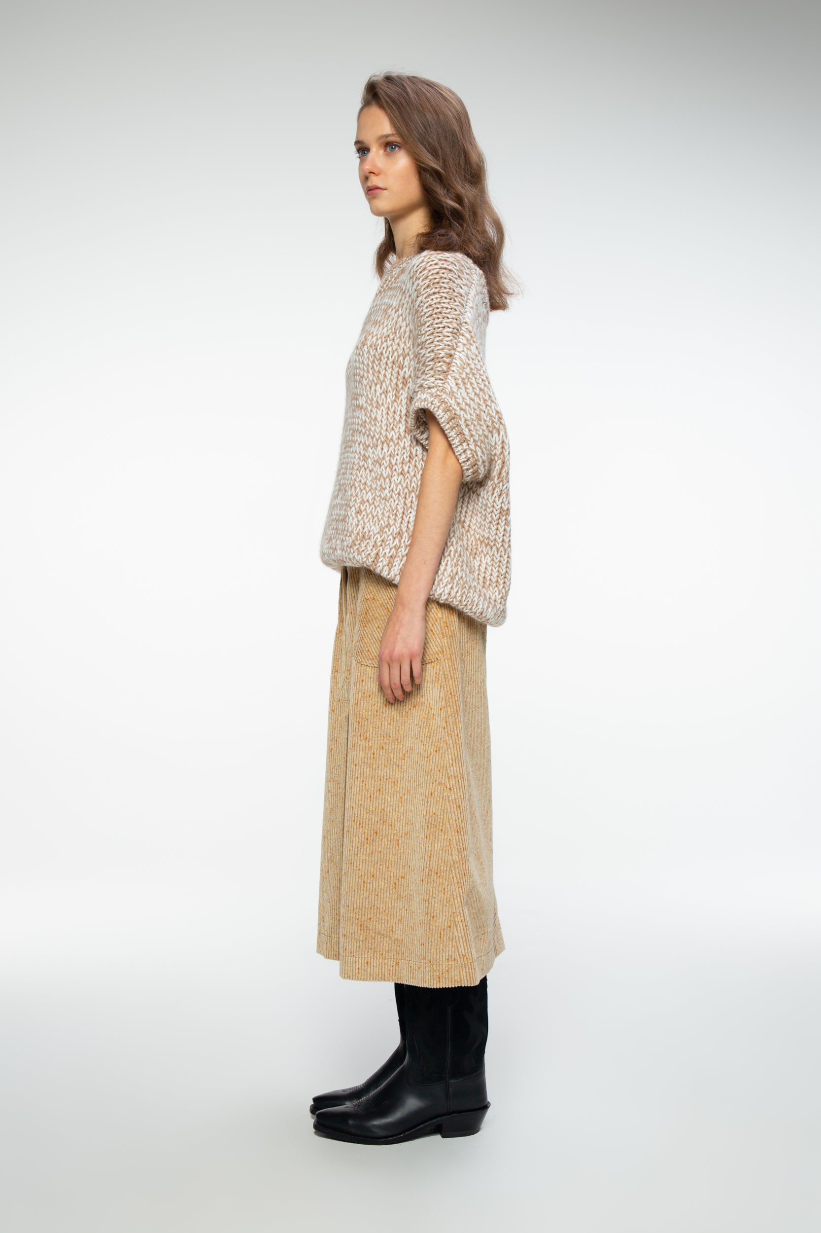 Handmade Women's Vest Melange, Camel