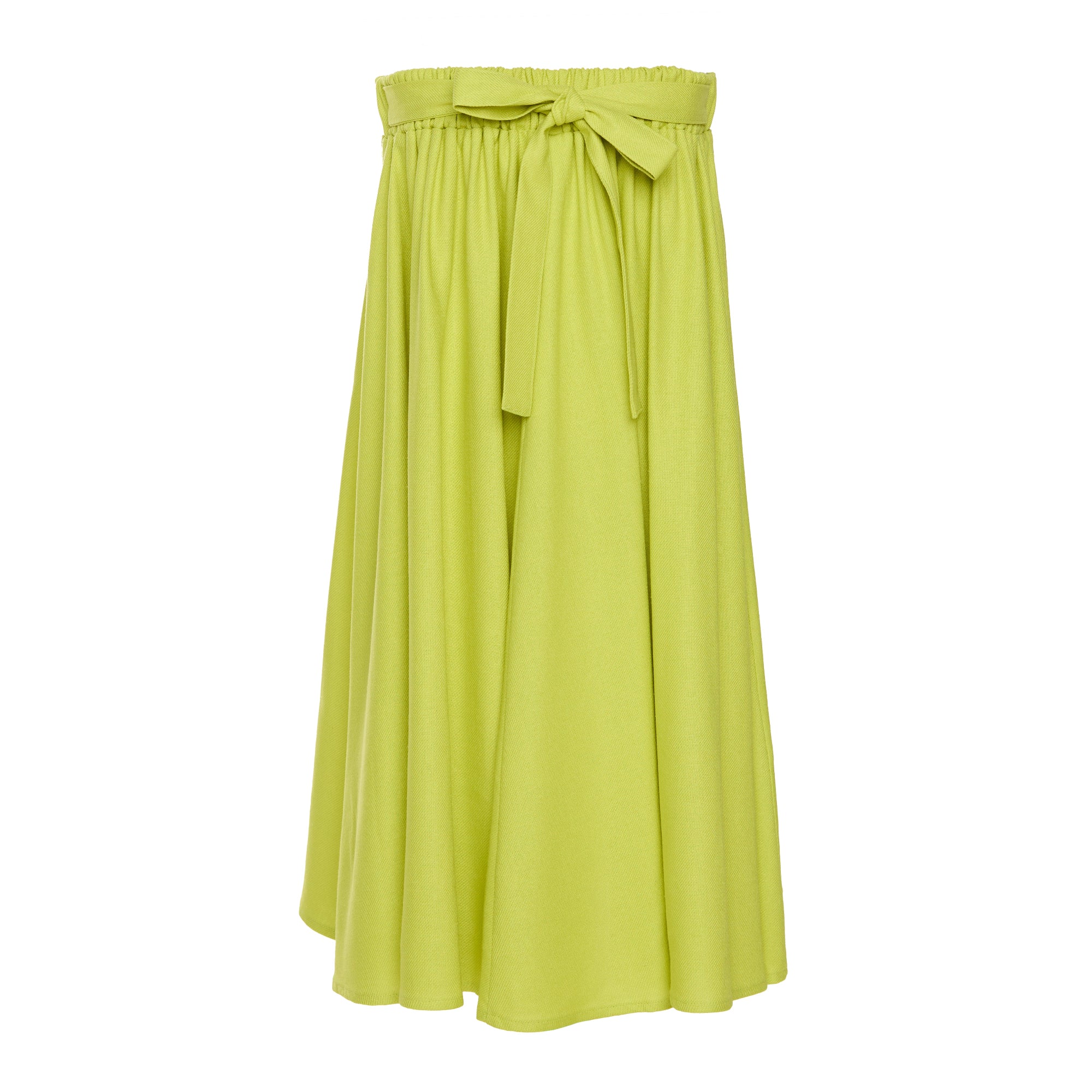 Special Edition Linen-blend Skirt Cover Knee Sunlit, Lime Green