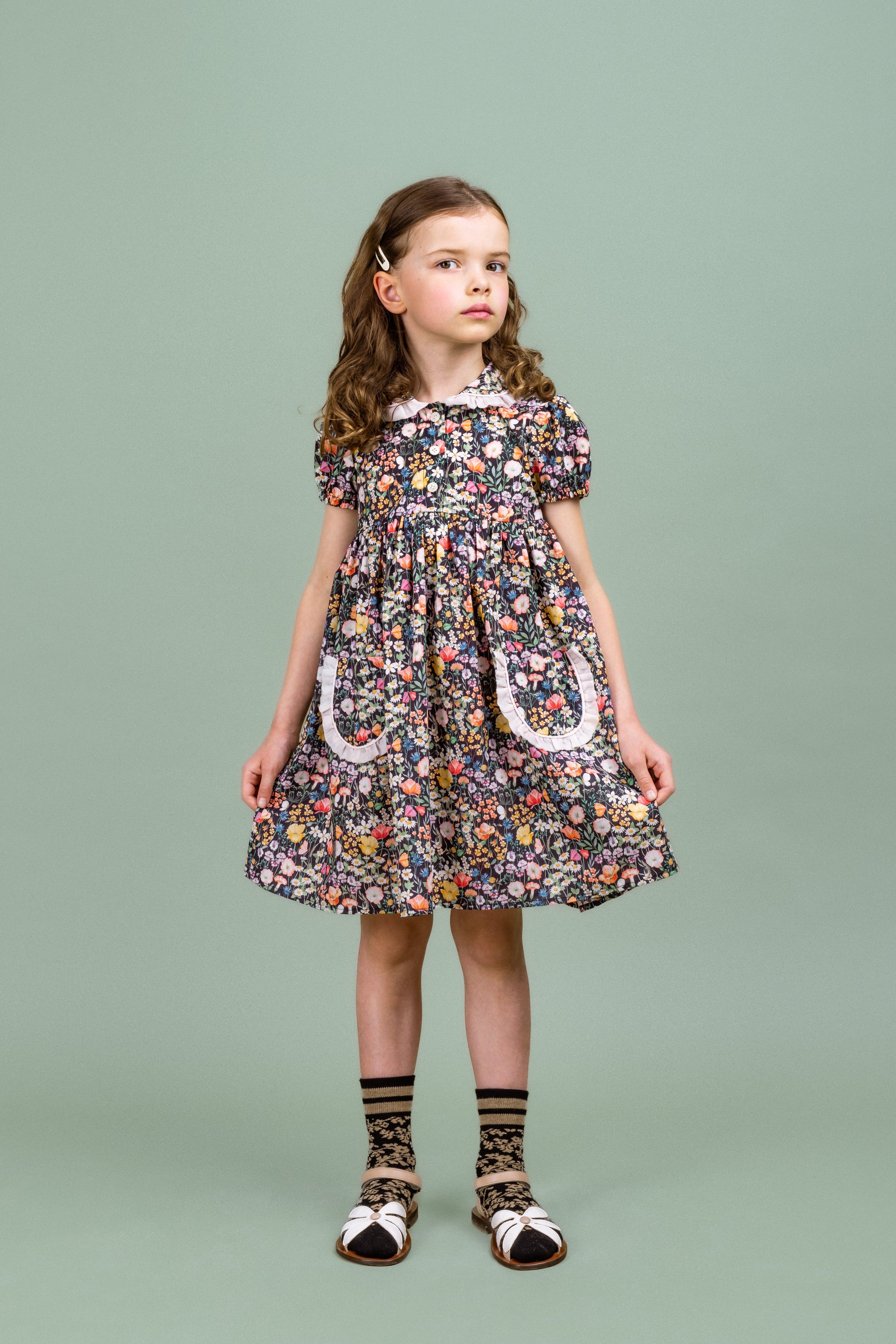 Cotton Dress Wildflower, Black