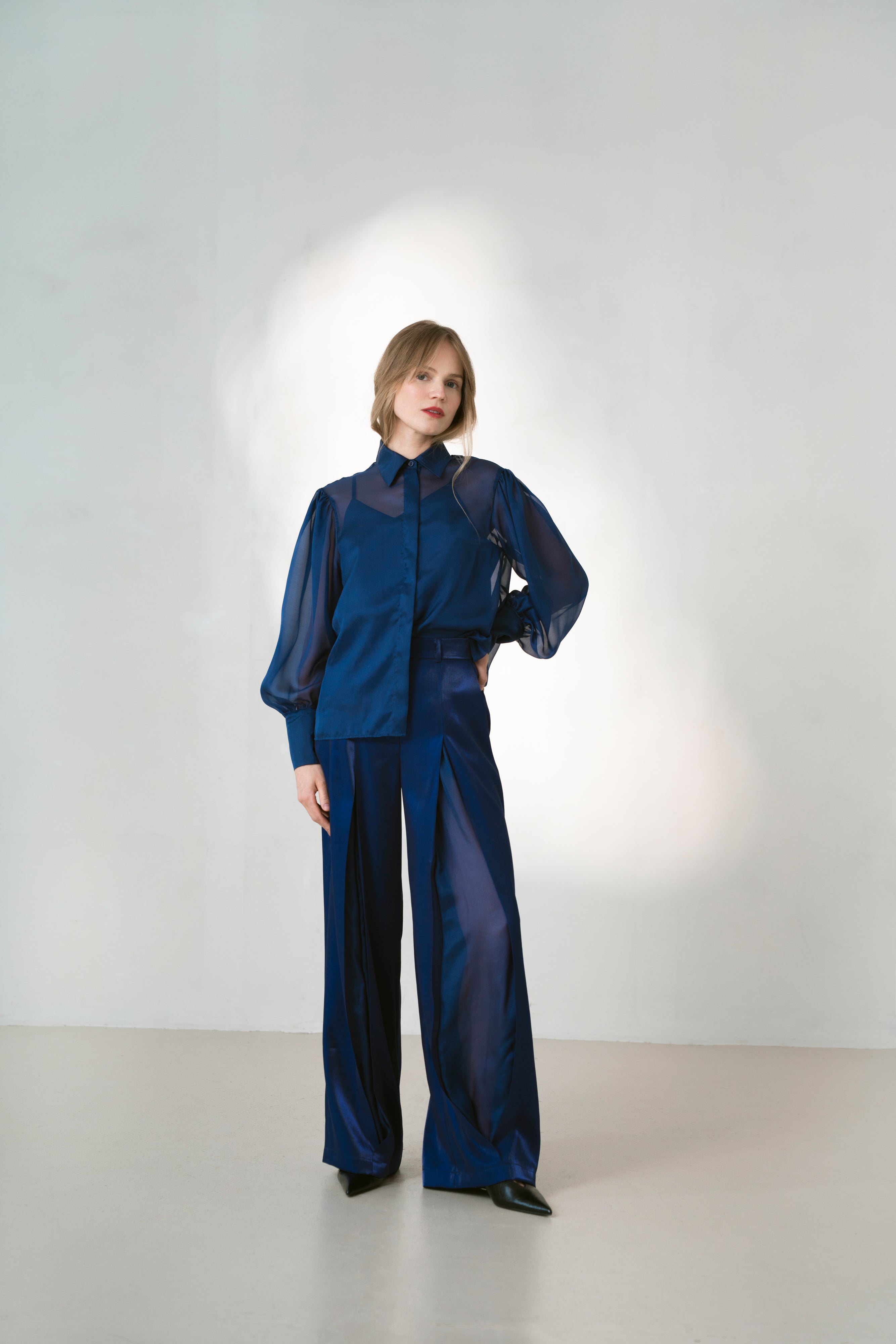 Viscose Women's Trousers Luna Blue