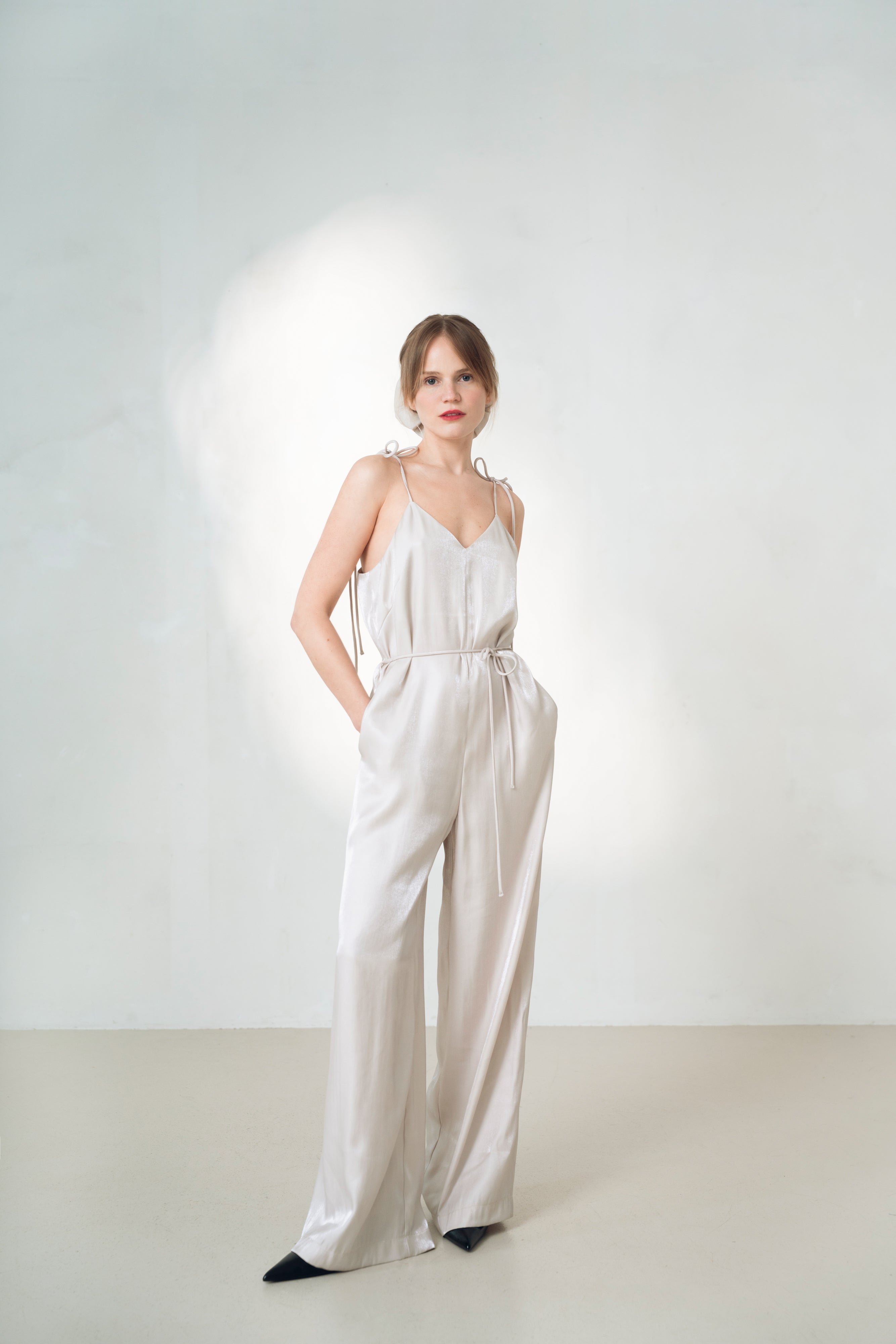 Viscose Women's Jumpsuit Luna, Beige
