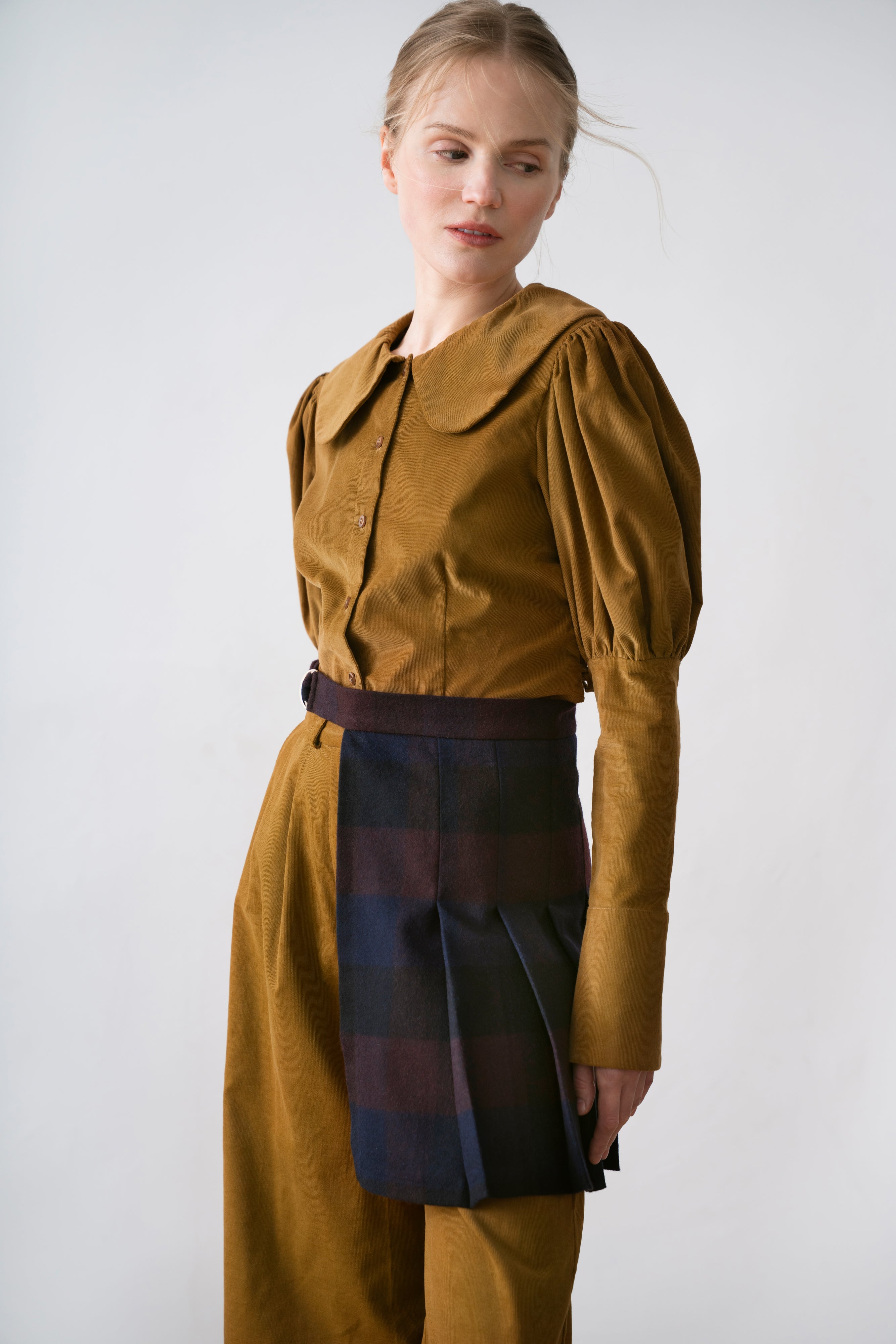 Wool Women's Overskirt Gia, Aubergine