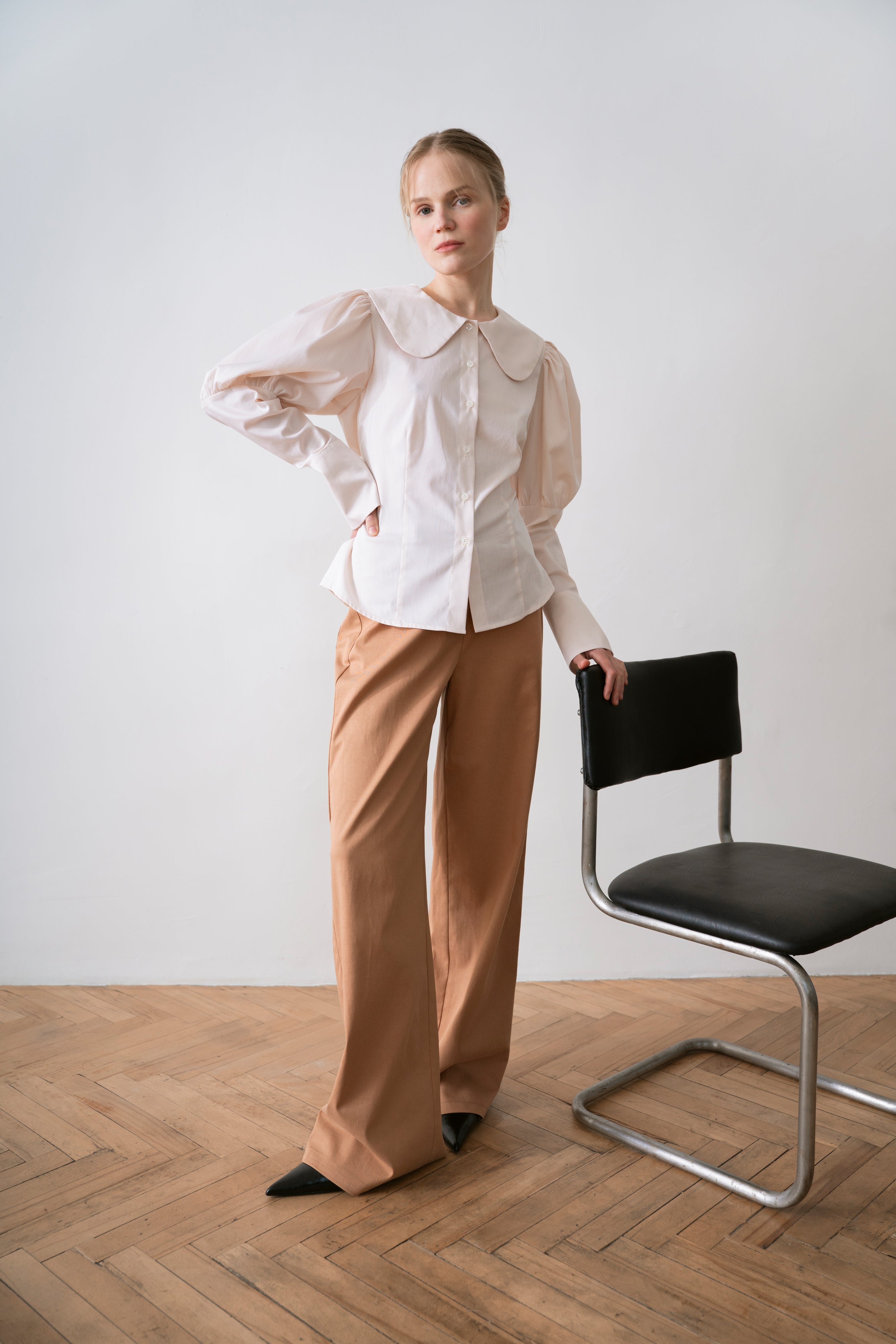 Cotton Women's Blouse, Milkwhite