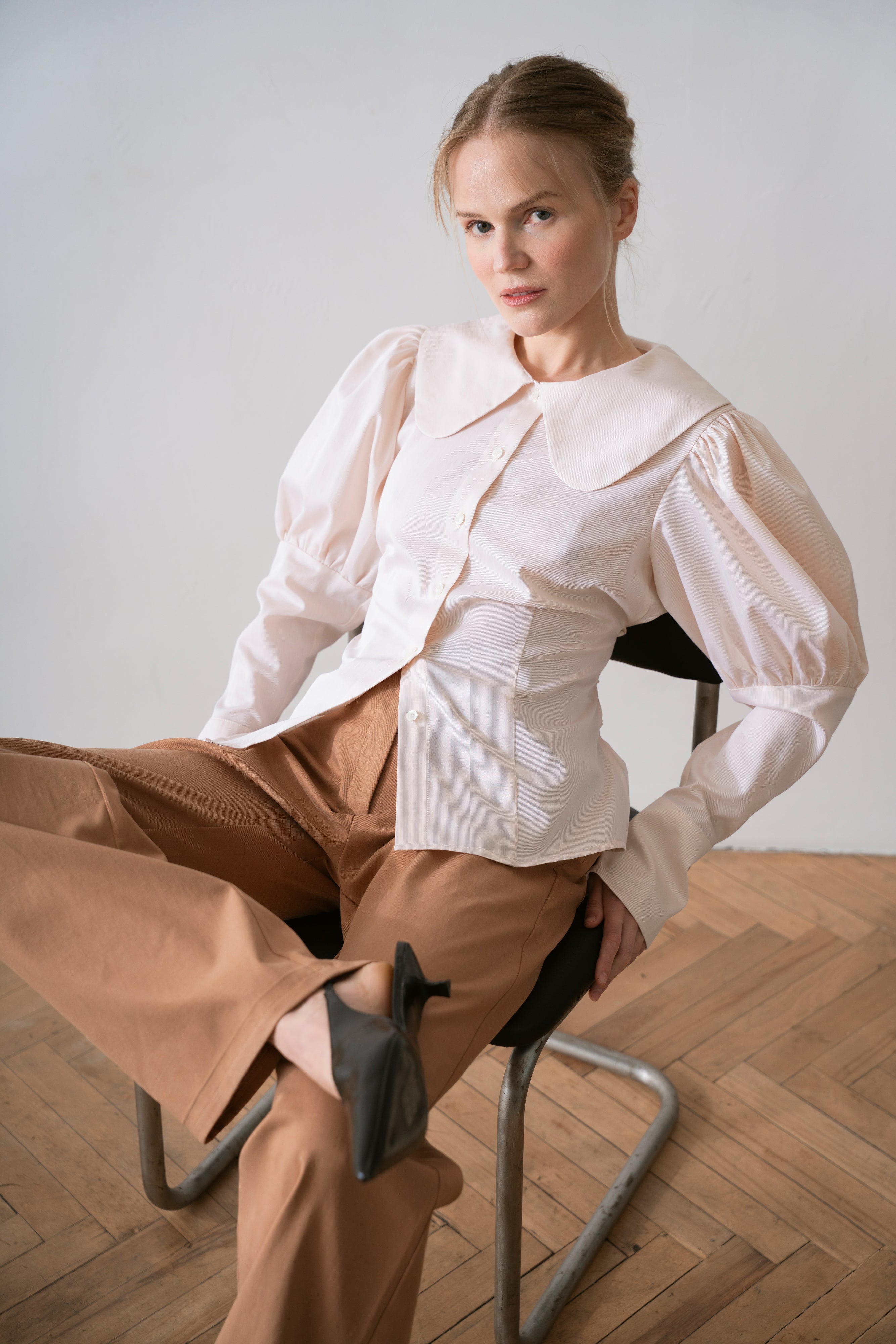 Cotton Women's Blouse, Milkwhite
