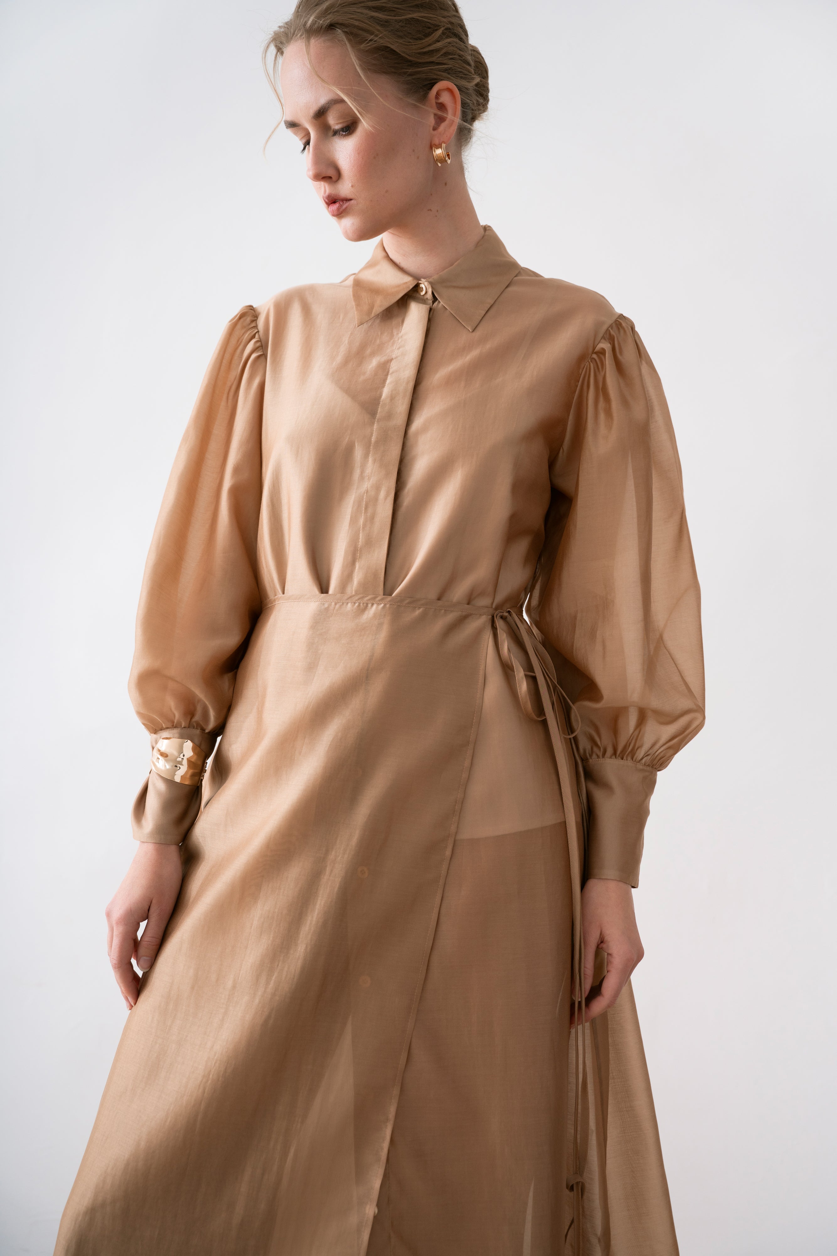 Chiffon Women's Overskirt Latte, Brown